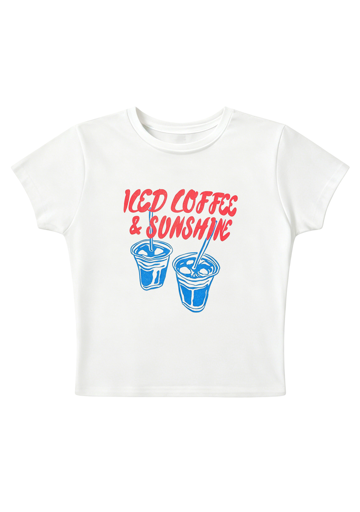 Iced Coffee & Sunshine Y2K Baby Tee