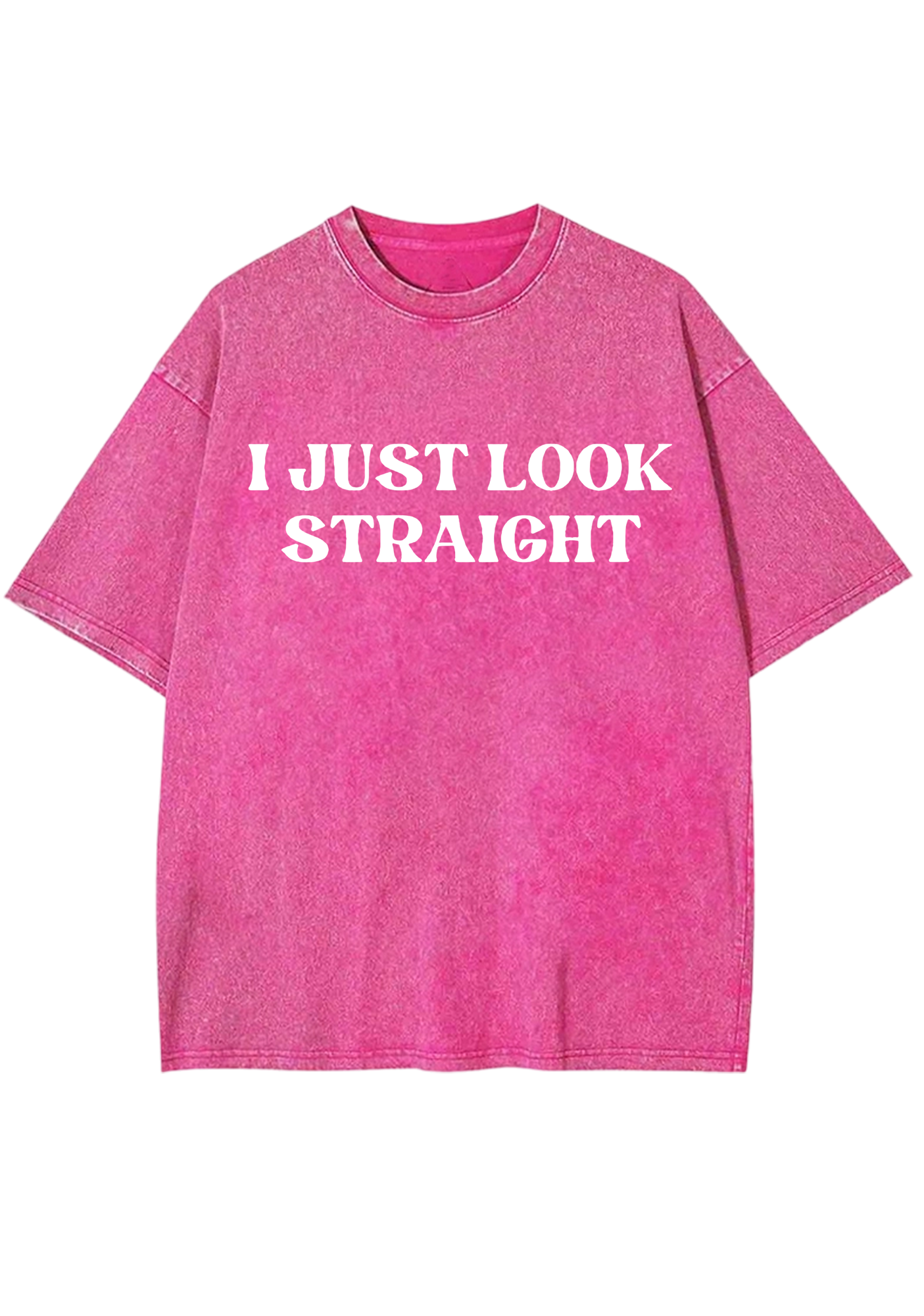 I Just Look Straight Y2K Washed Tee