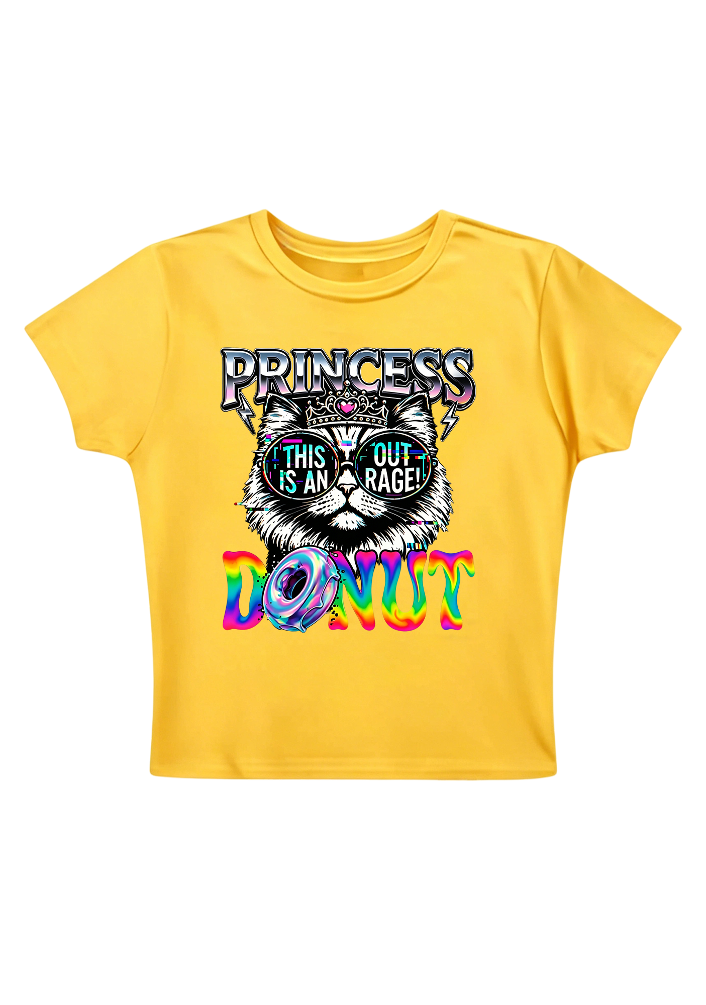 Princess This Is An Outrage Donut Y2K Baby Tee