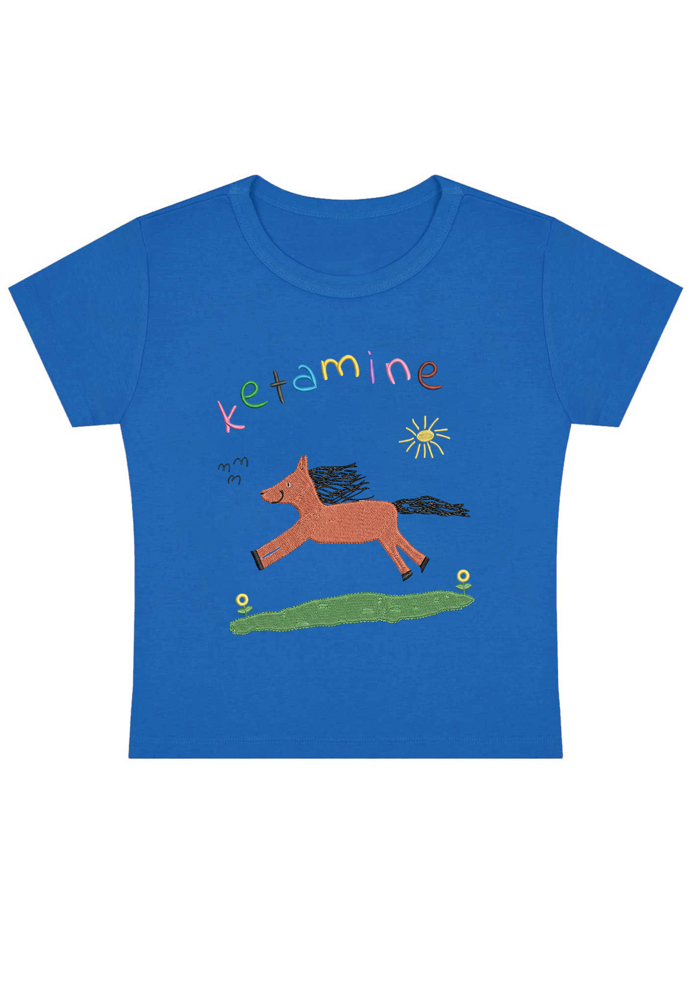 Orange Pony Y2K Baby Tee