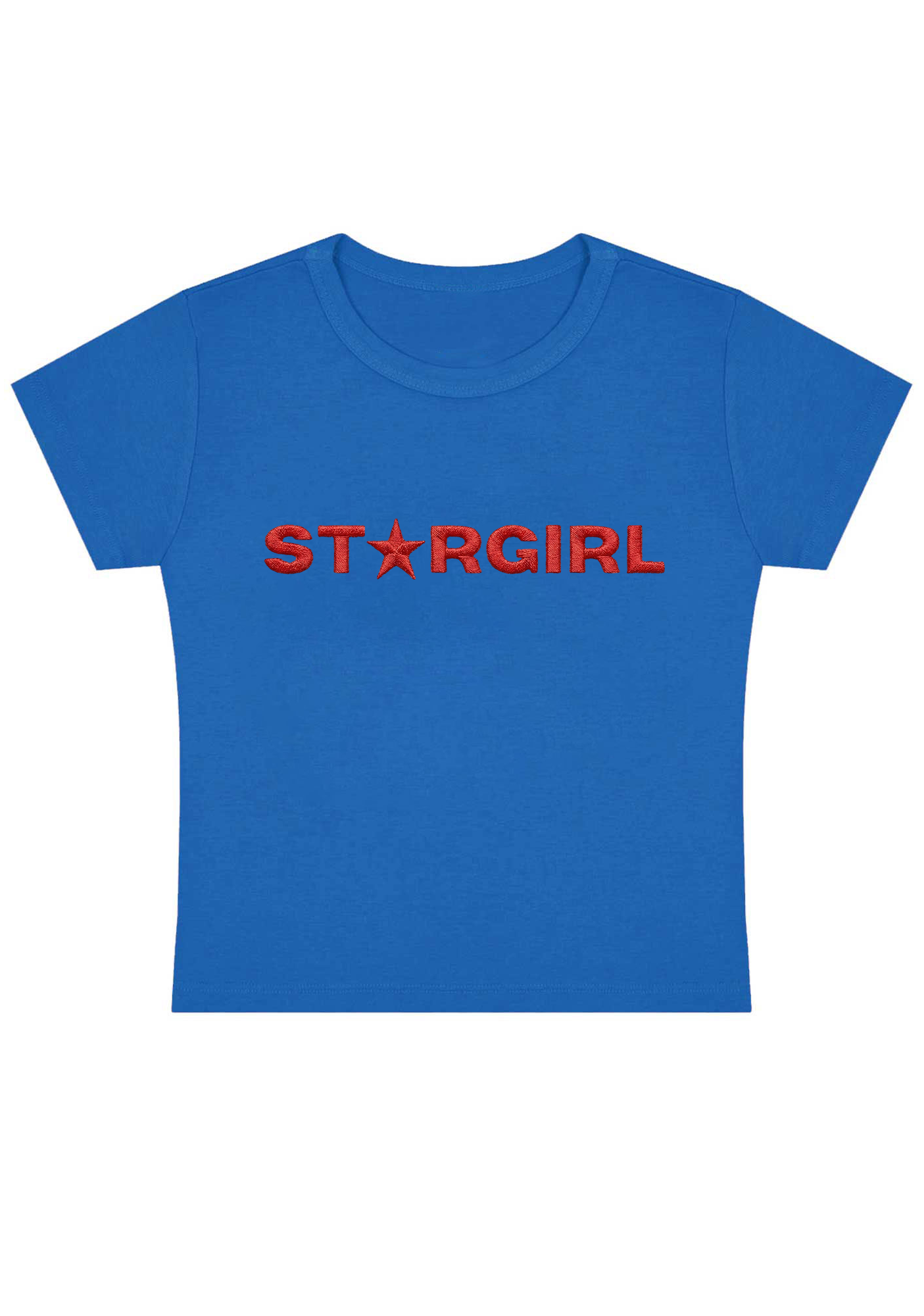 Star Girl Embroidery Y2K Baby Tee