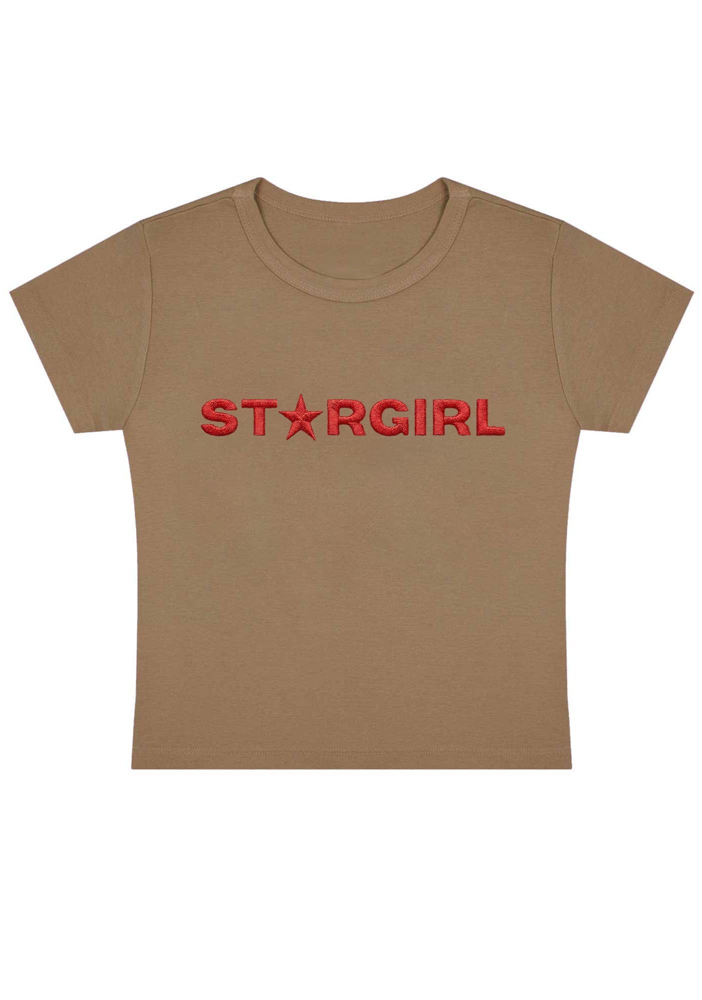 Star Girl Embroidery Y2K Baby Tee
