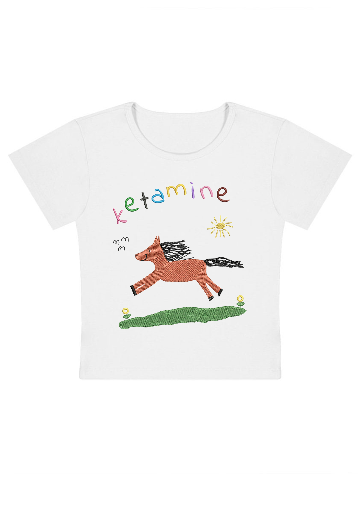 Orange Pony Y2K Baby Tee