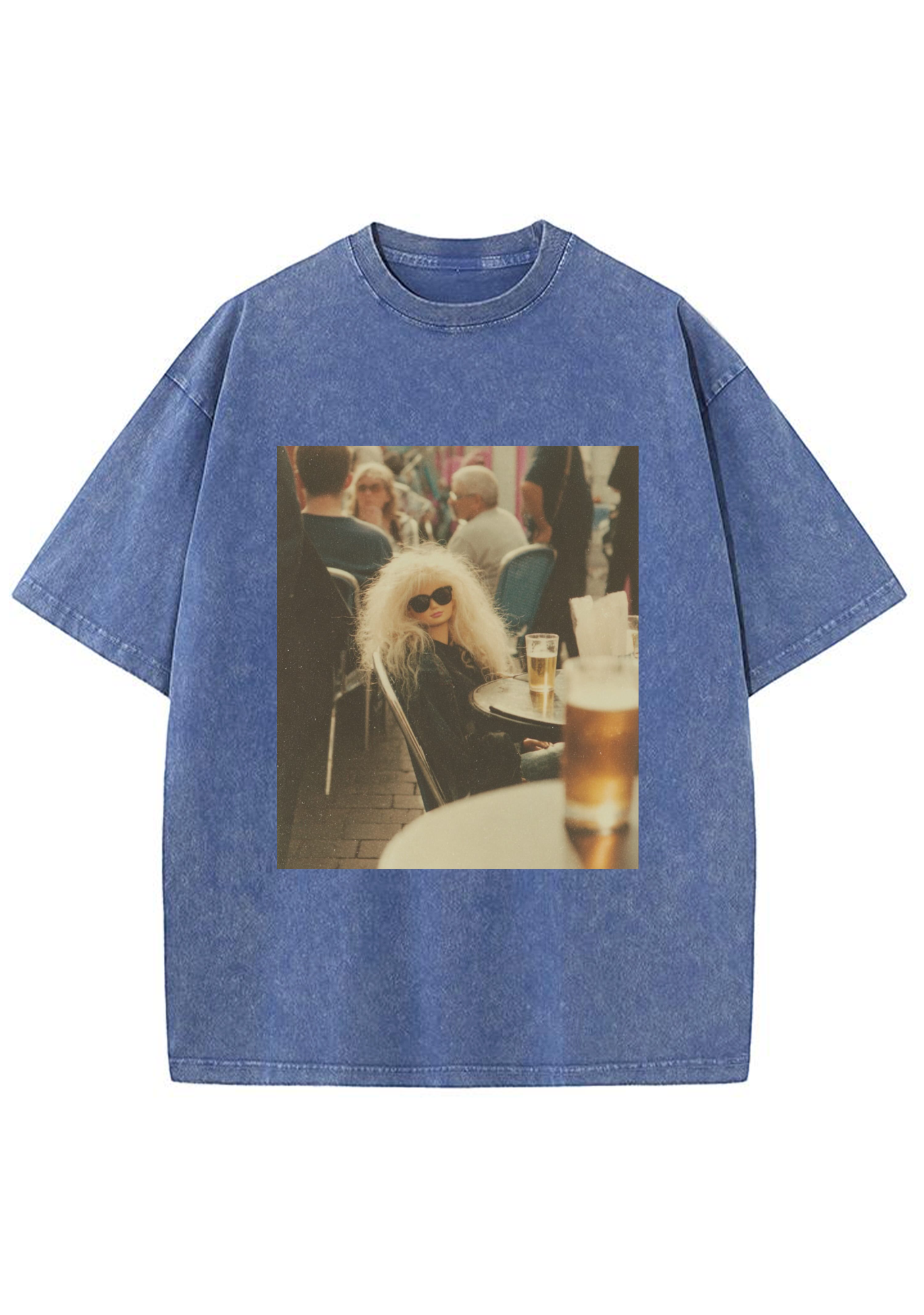 Vintage Cafe Beer Barbie Grunge Y2K Washed Tee