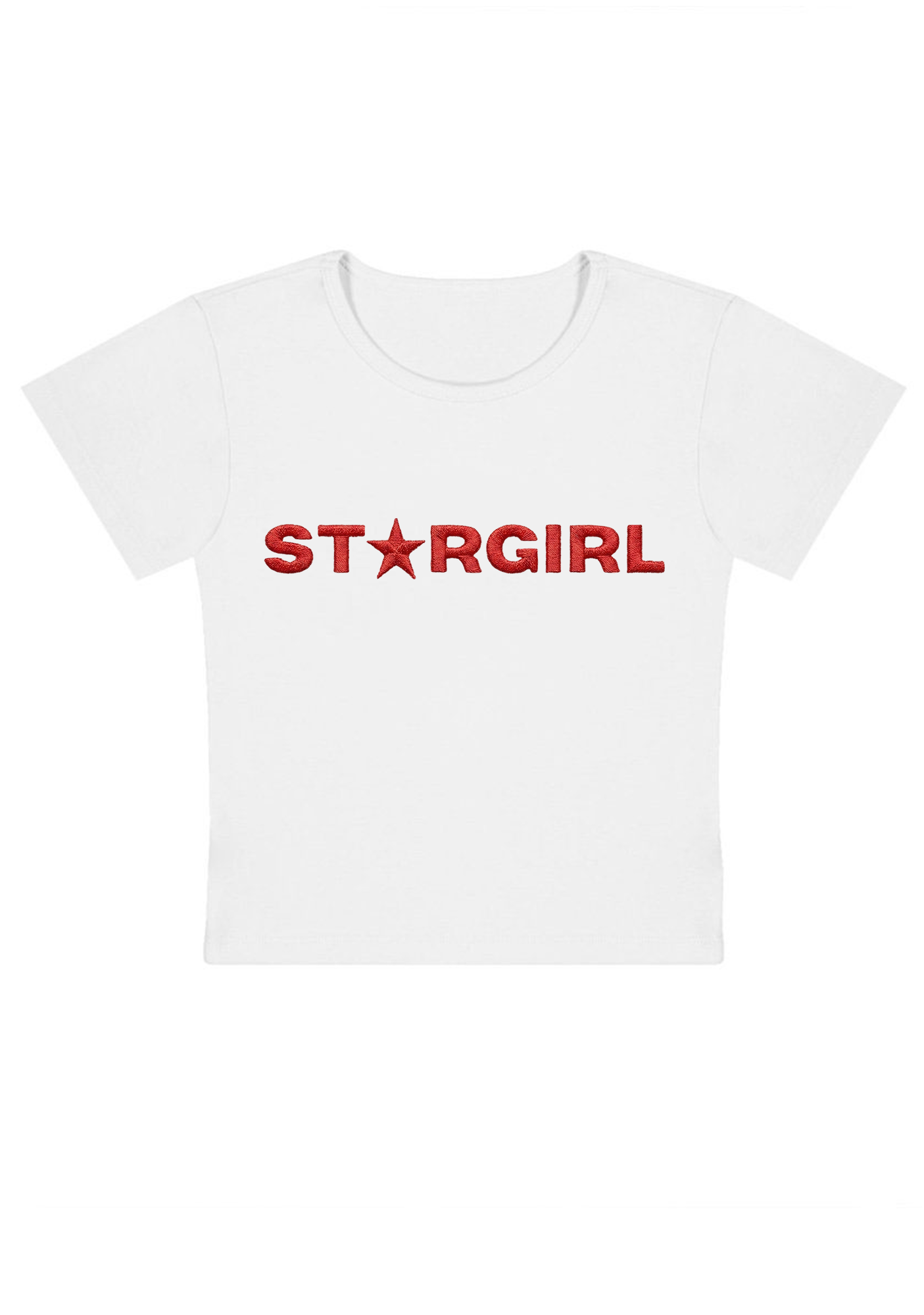 Star Girl Embroidery Y2K Baby Tee