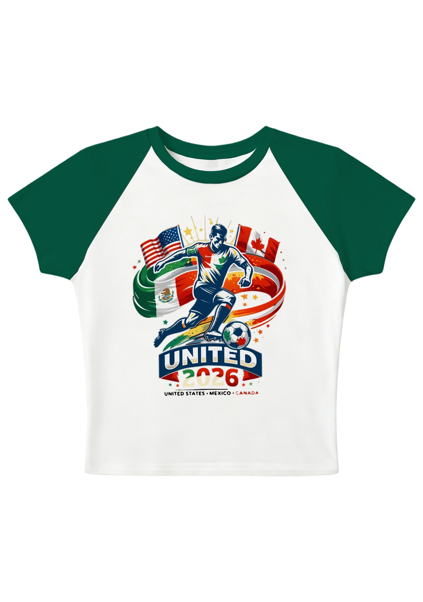 2026 USA Mexico Canada Soccer World Cup Splicing Y2K Baby Tee