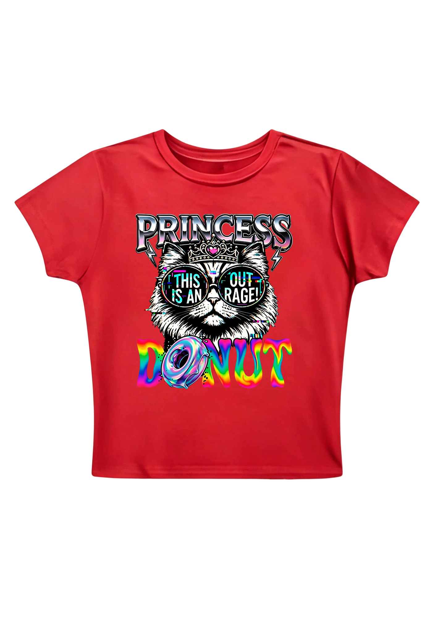 Princess This Is An Outrage Donut Y2K Baby Tee