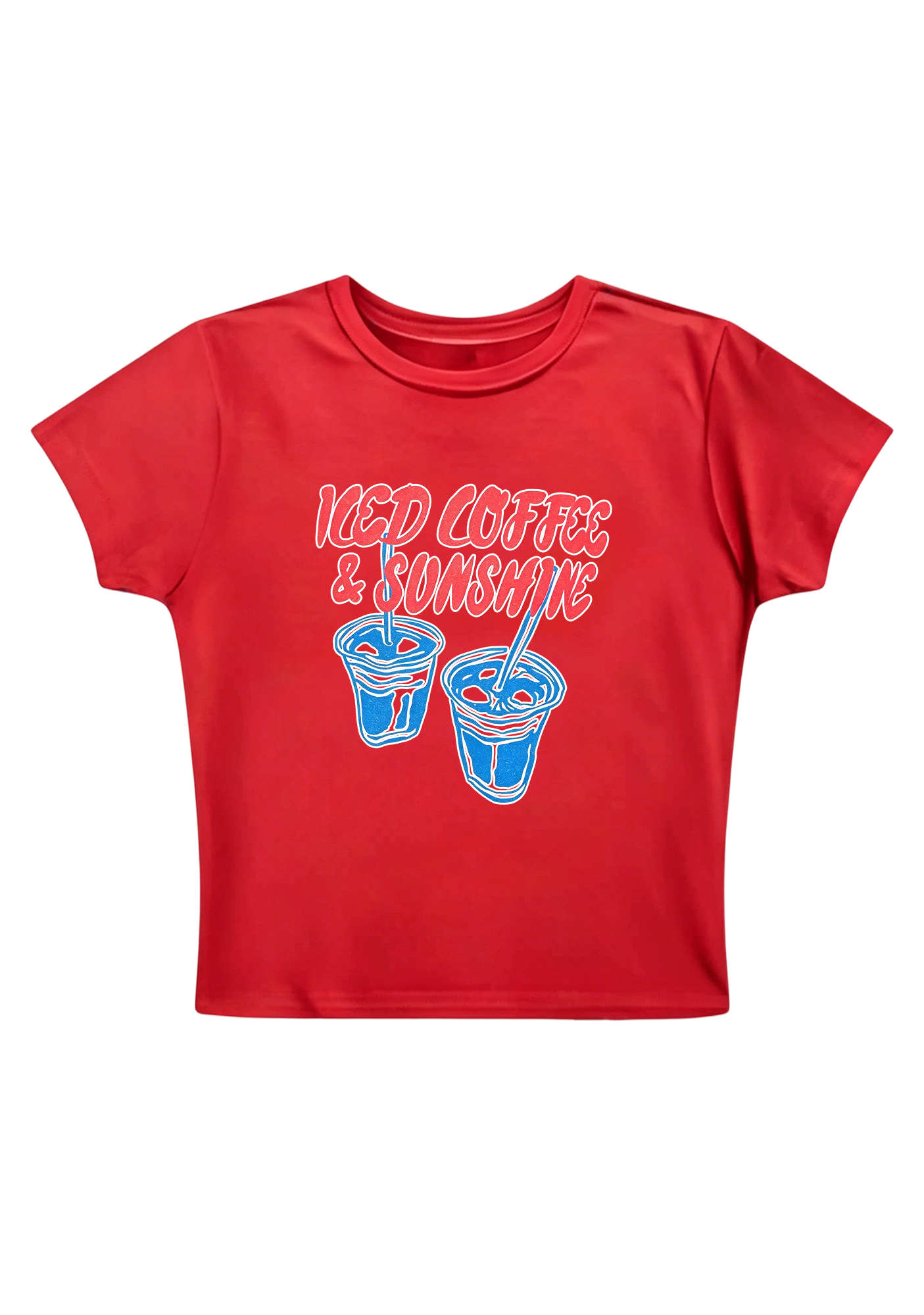 Iced Coffee & Sunshine Y2K Baby Tee