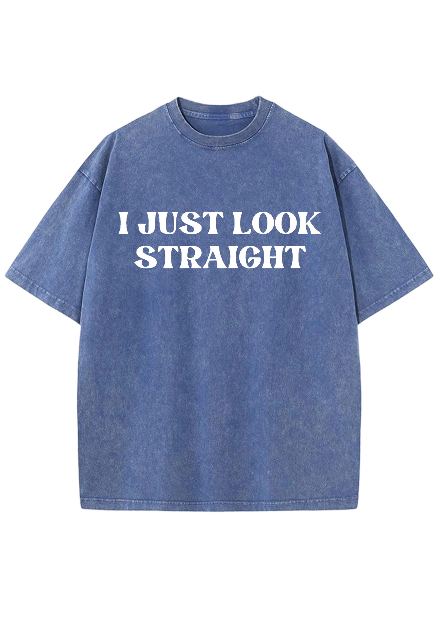 I Just Look Straight Y2K Washed Tee