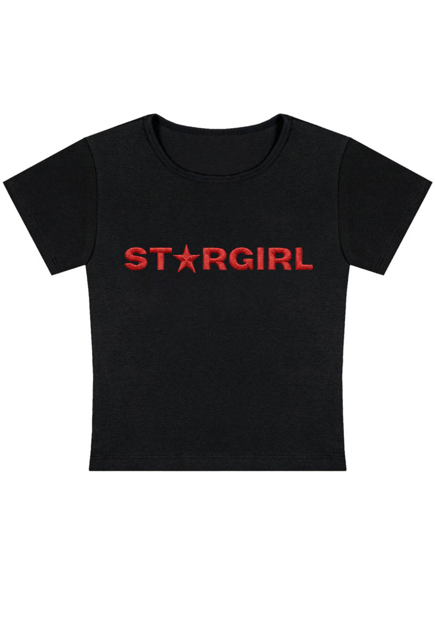 Star Girl Embroidery Y2K Baby Tee