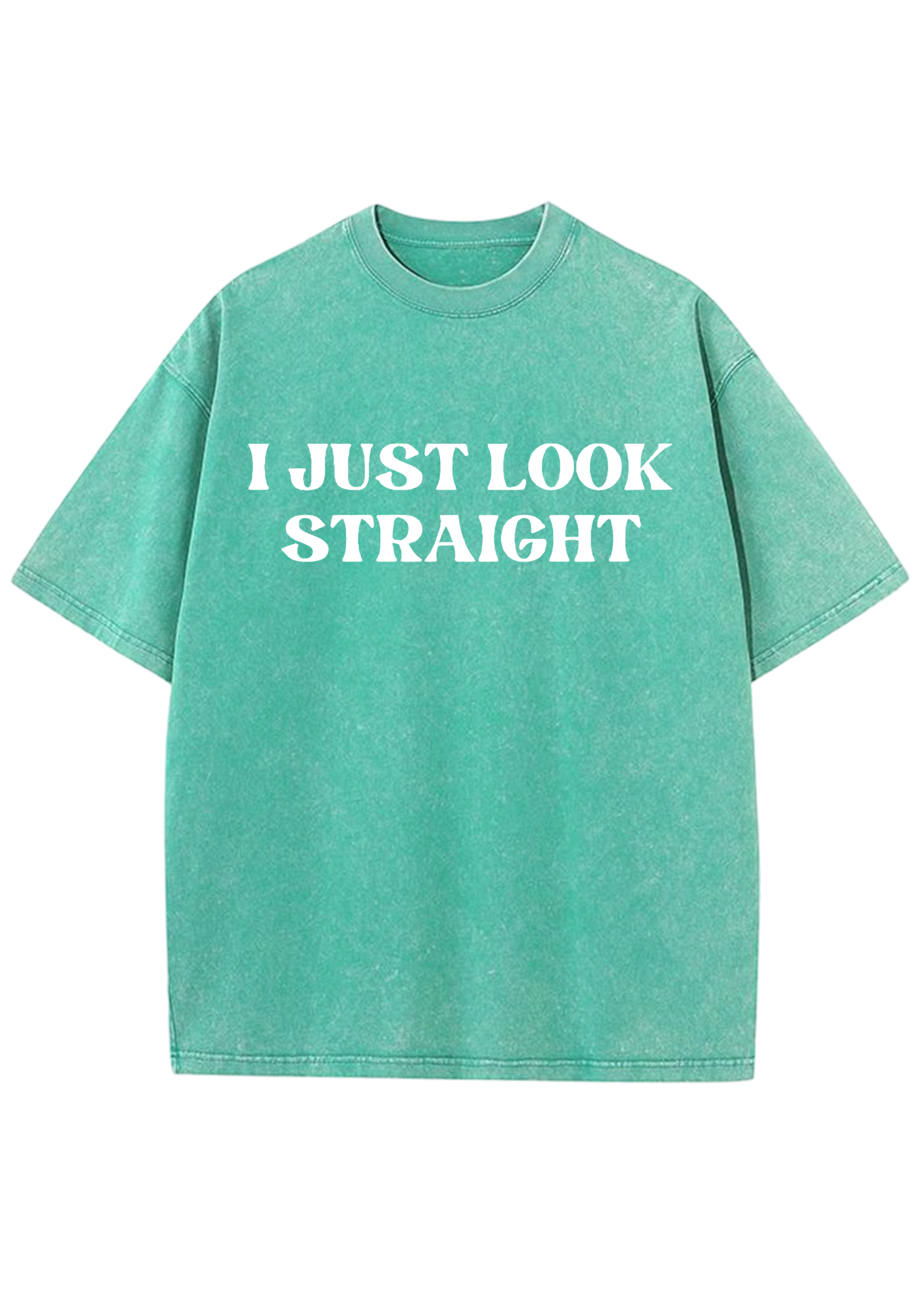 I Just Look Straight Y2K Washed Tee
