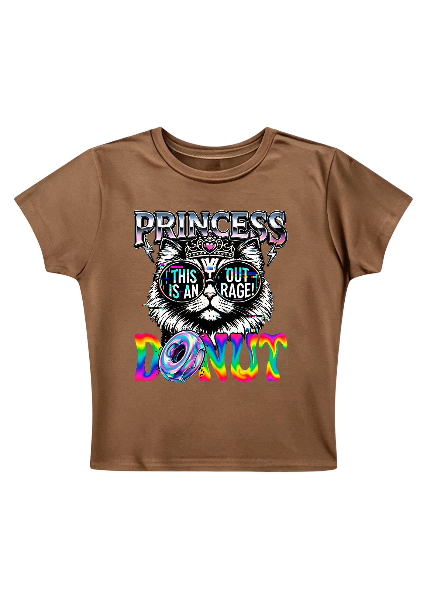 Princess This Is An Outrage Donut Y2K Baby Tee