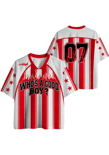 Who Is Good Boy Y2K Crop Sport Jersey Shirts