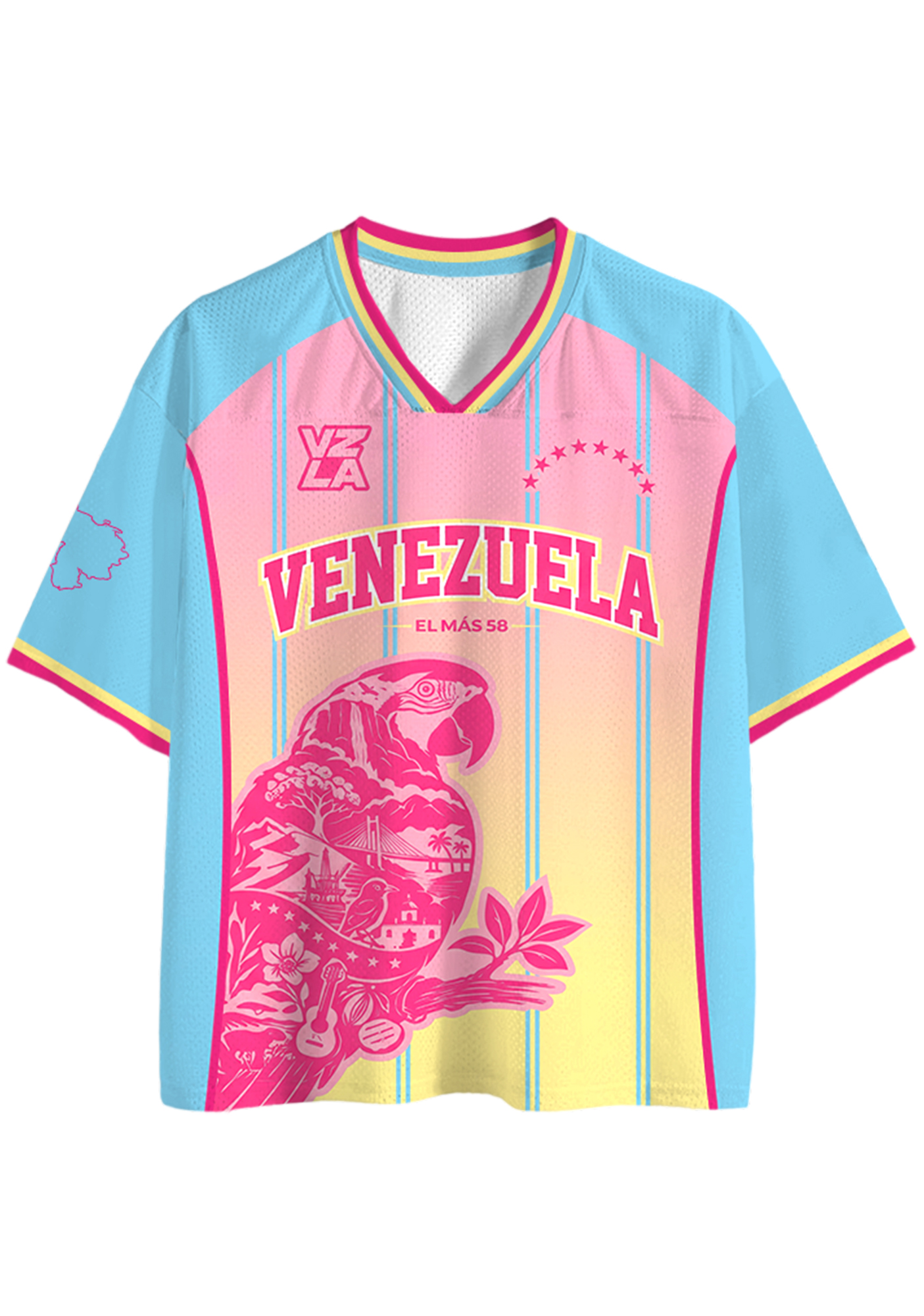 Venezuela Macaw Scenic Landscape Mesh Jersey Shirts