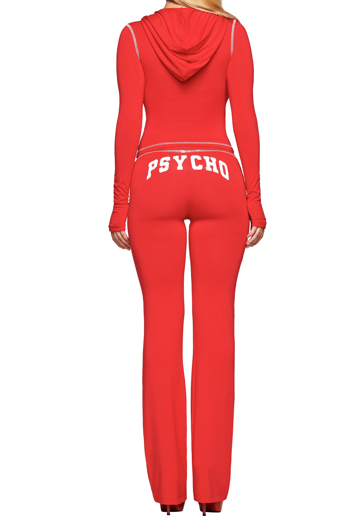 Psycho Baddie Style Slim Fit 2 Piece Y2K Zip Up Set