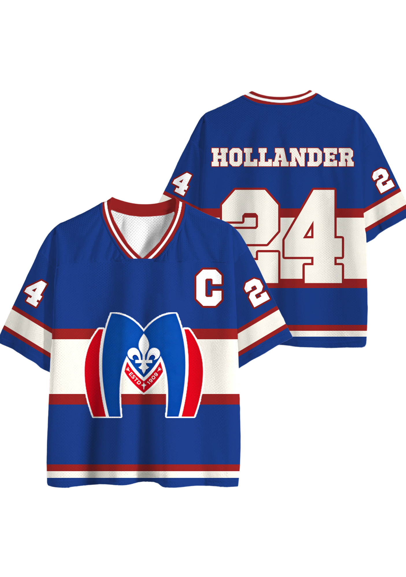 Quebec Hockey Captain Color Block Mesh Short Sleeve Jersey