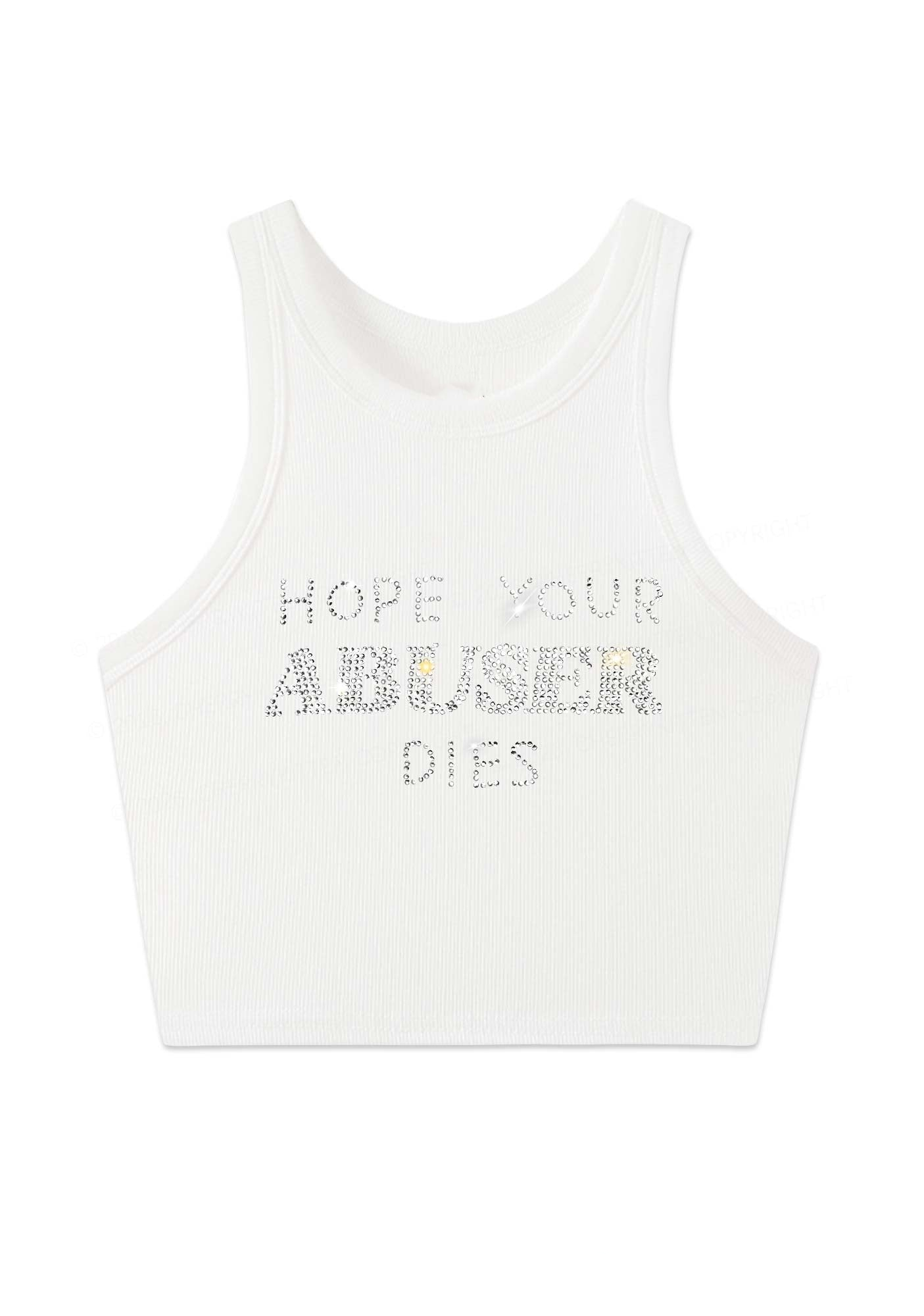 Hope Your Abuser Dies Y2K Crop Tank Top