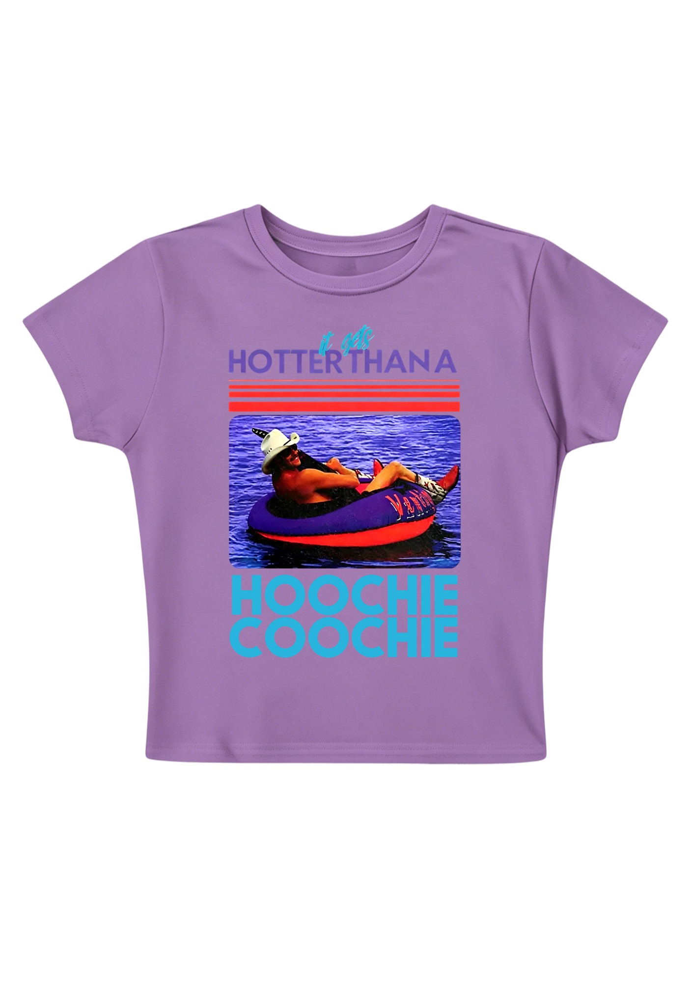 It Gets Hotter Than A Hoochie Coochie Y2K Baby Tee