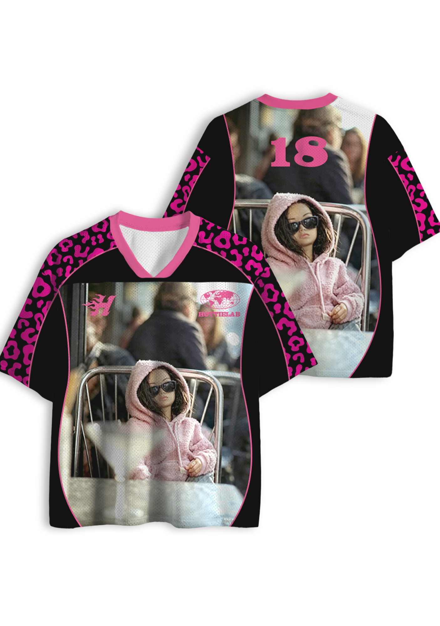 Y2K Cool Doll Pink Leopard Jersey Shirts