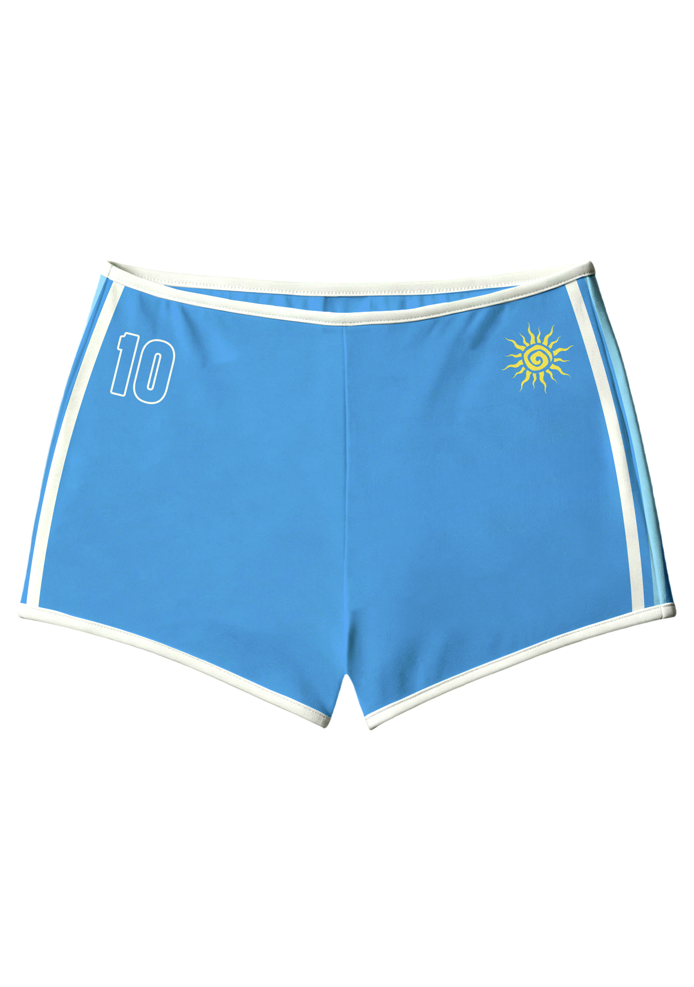 Retro Soccer Inspired Sky Blue Sun Sport Shorts