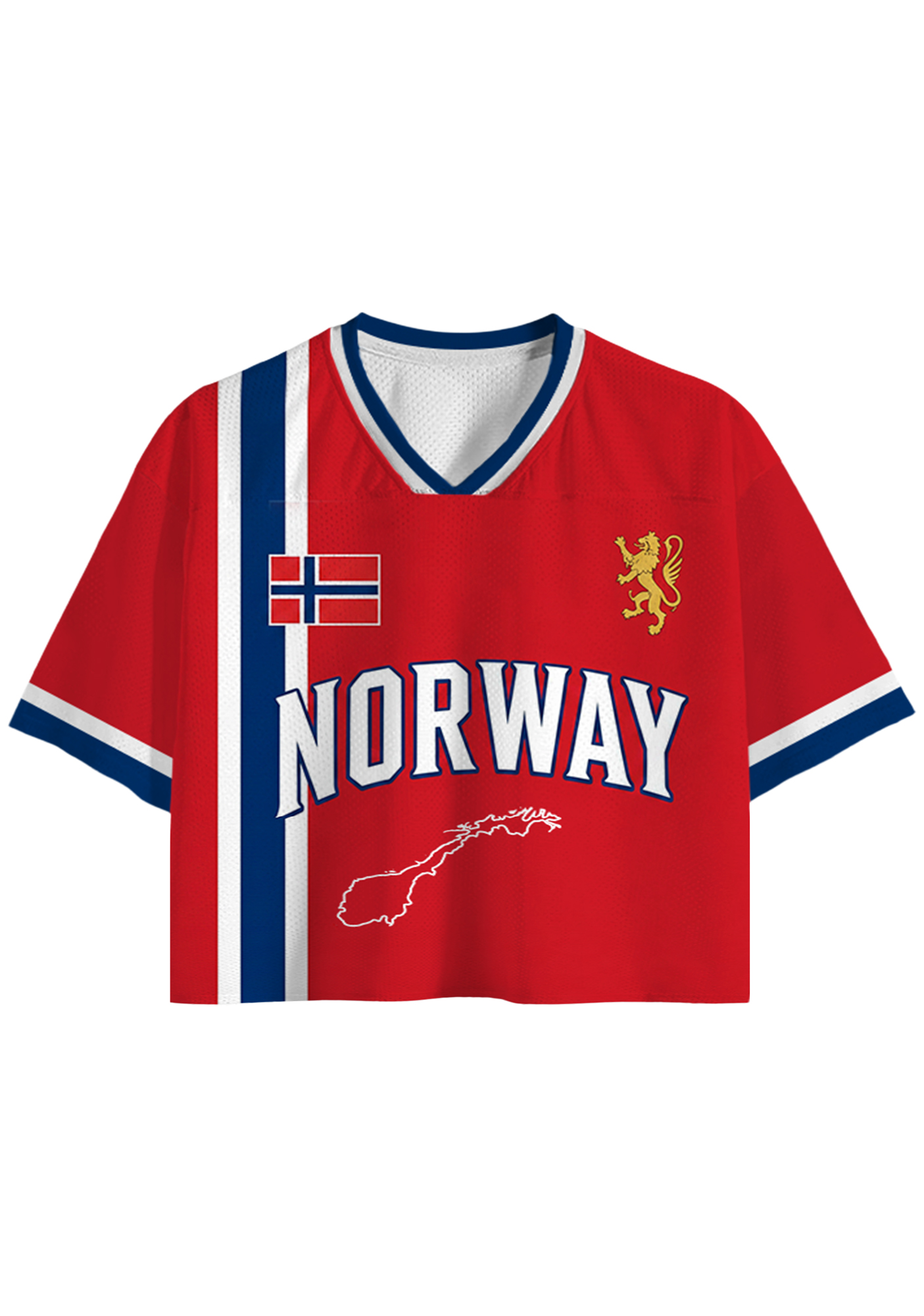Norway Country Cropped Mesh Jersey Shirt