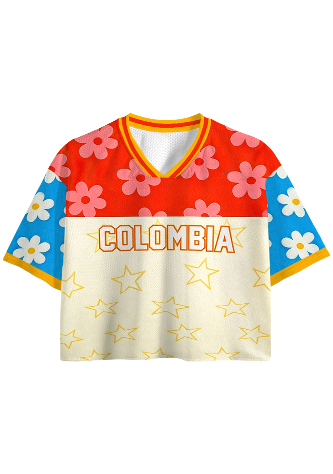 Bloom Star Colombia Cropped Mesh Jersey Shirt