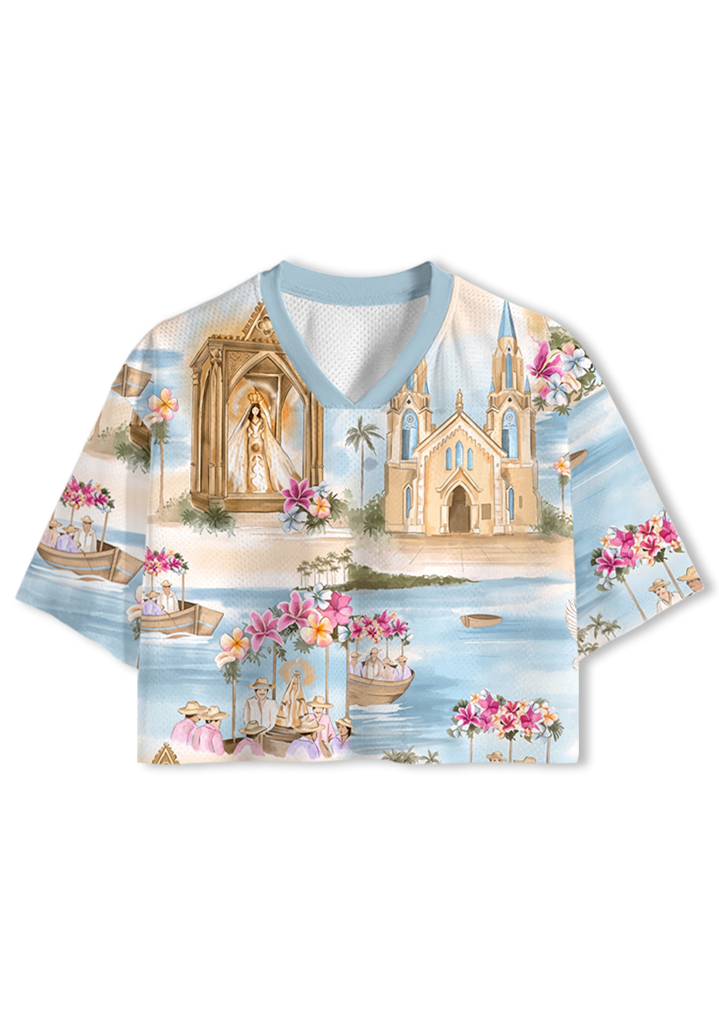 [Copy]Ecuador Floral Cropped Jersey Shirt