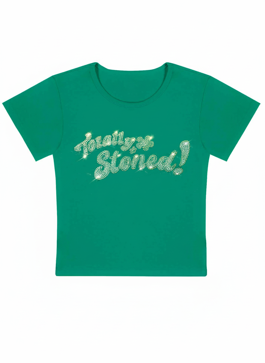 Totally Stoned Y2K Baby Tee