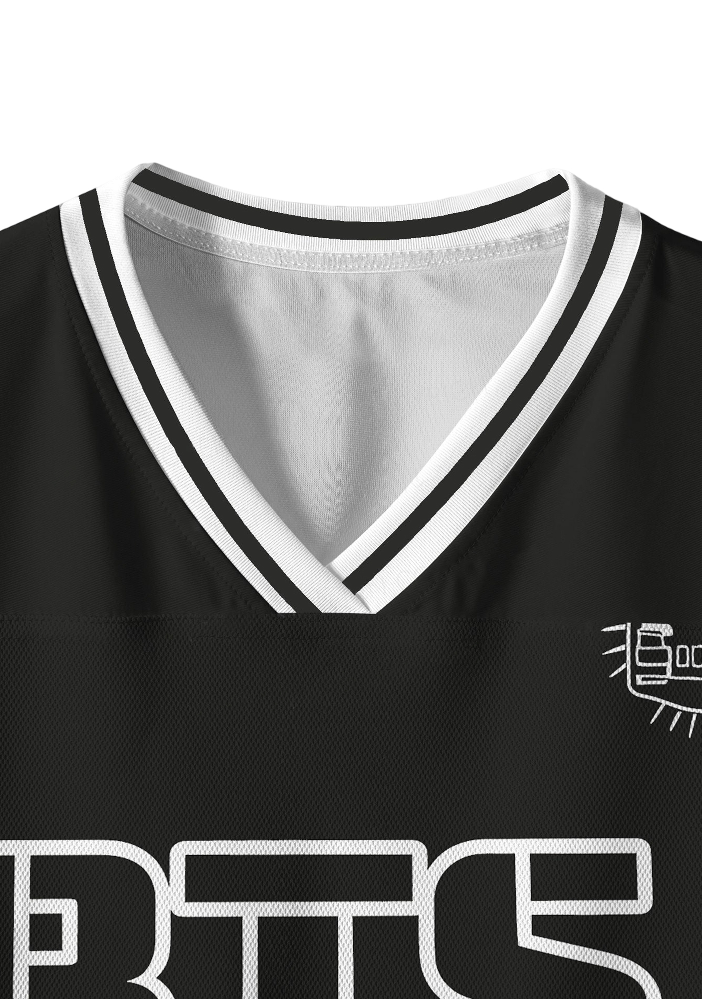 Y2K BTS Black Cropped Mesh Jersey Shirt