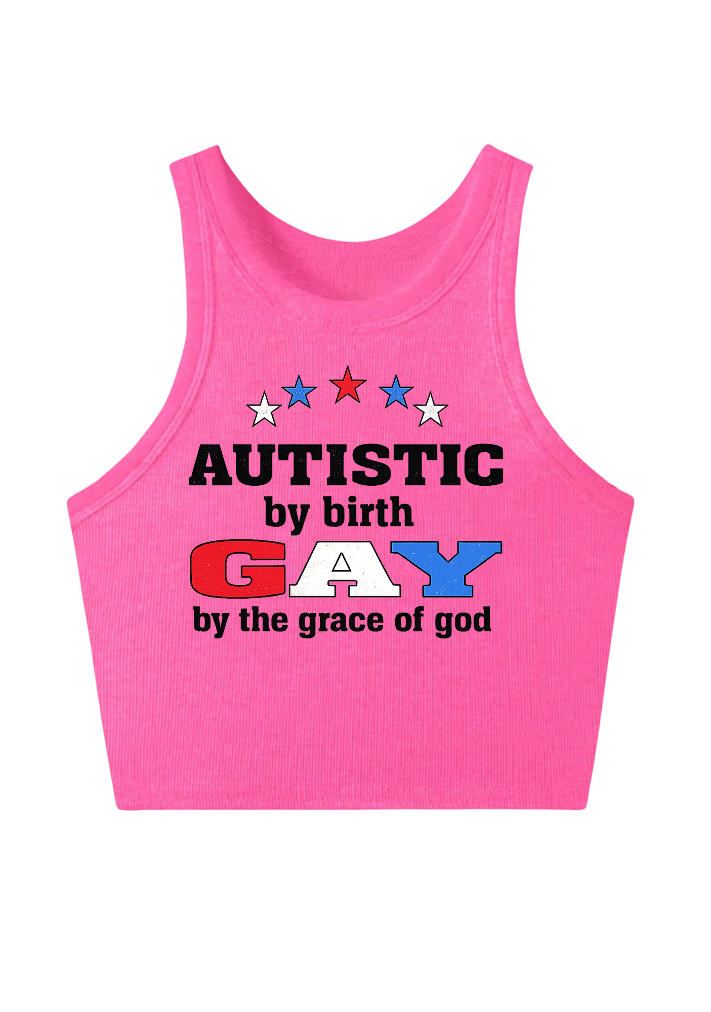 Autistic By Birth Gay Y2K Crop Tank Top