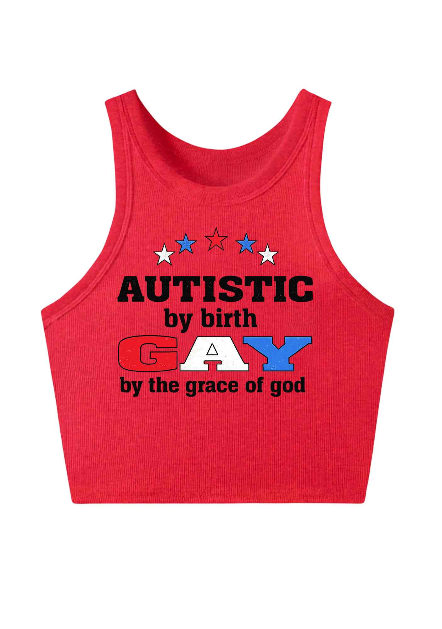 Autistic By Birth Gay Y2K Crop Tank Top