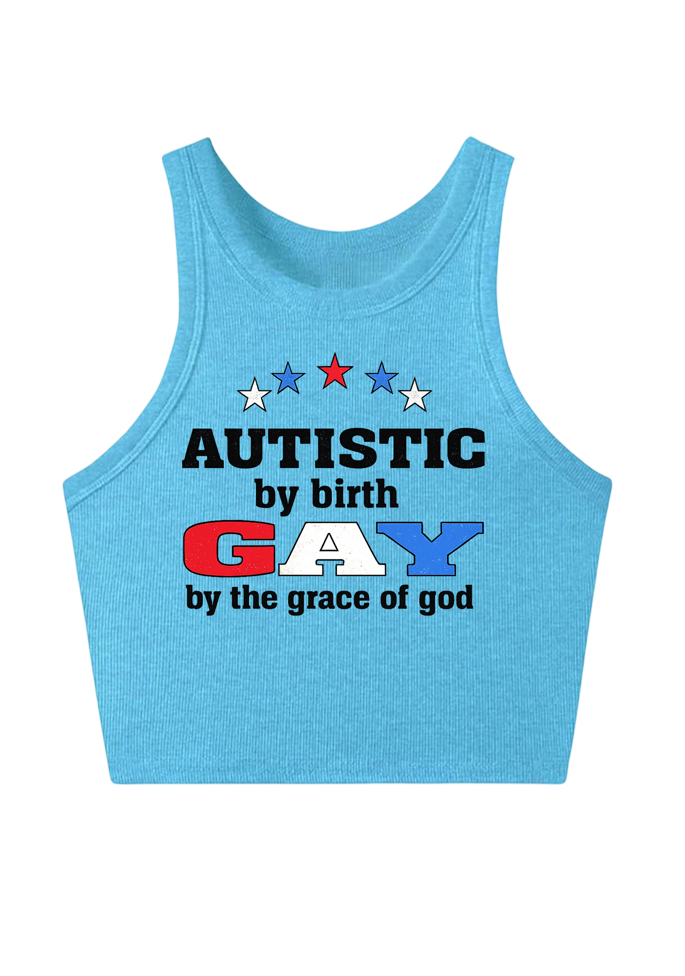 Autistic By Birth Gay Y2K Crop Tank Top