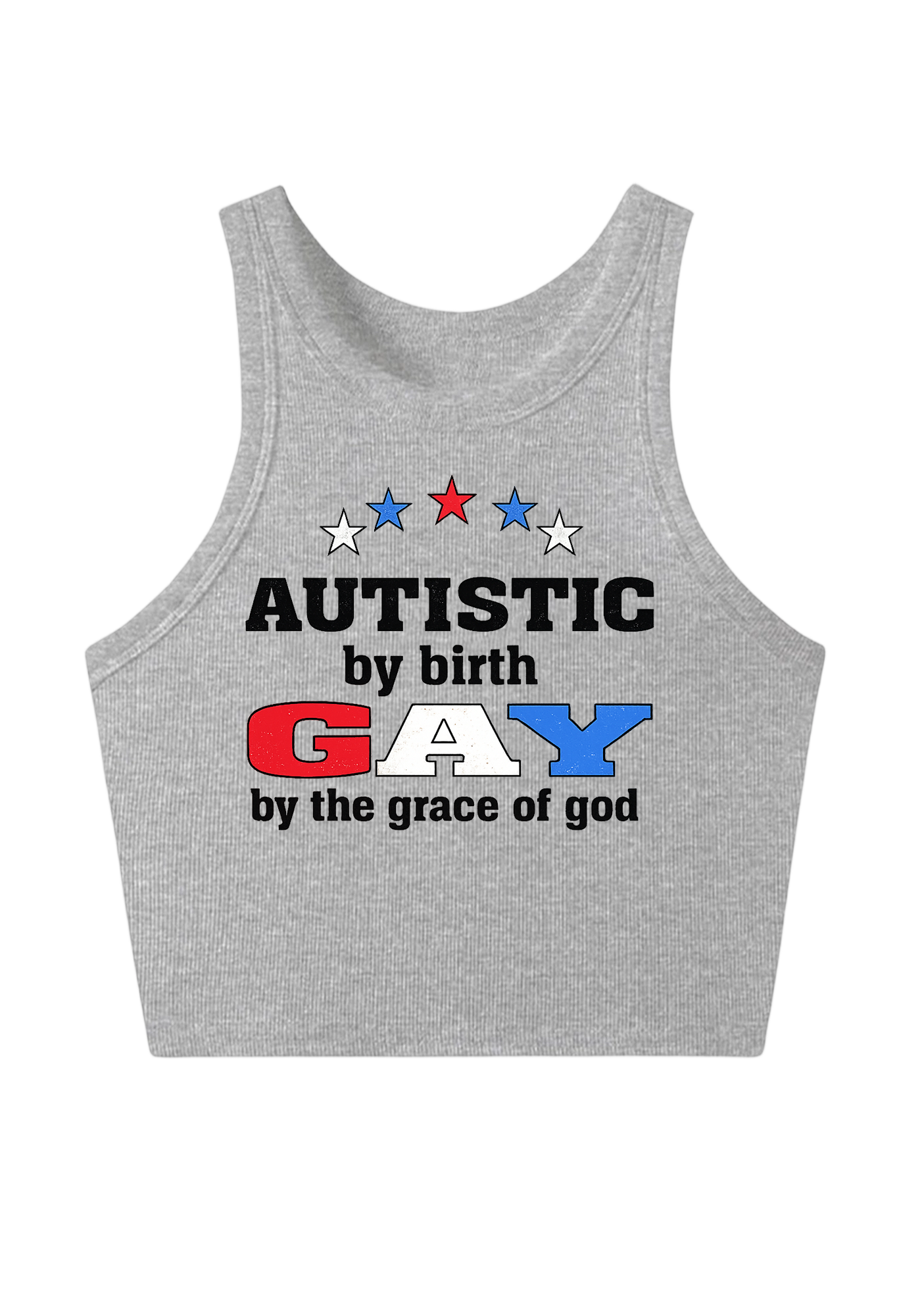 Autistic By Birth Gay Y2K Crop Tank Top