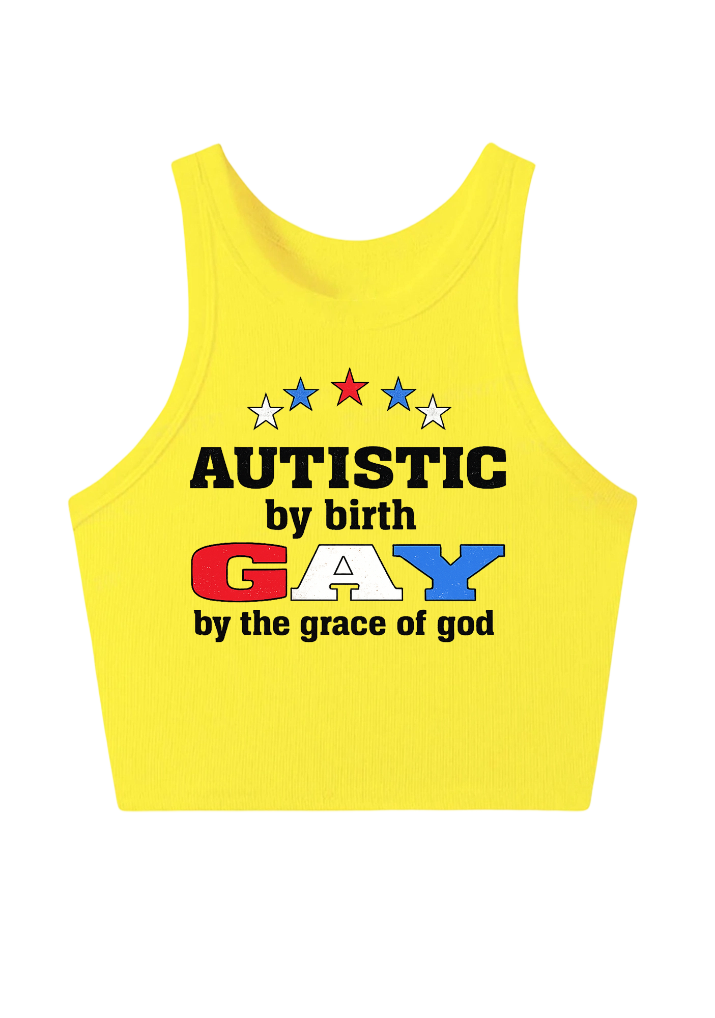Autistic By Birth Gay Y2K Crop Tank Top