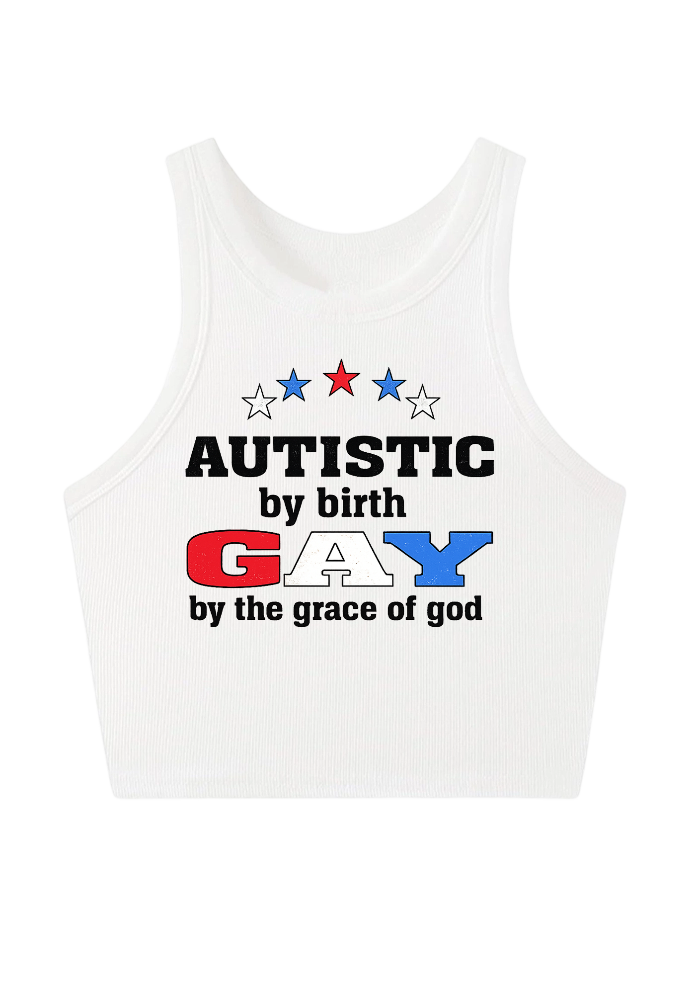 Autistic By Birth Gay Y2K Crop Tank Top