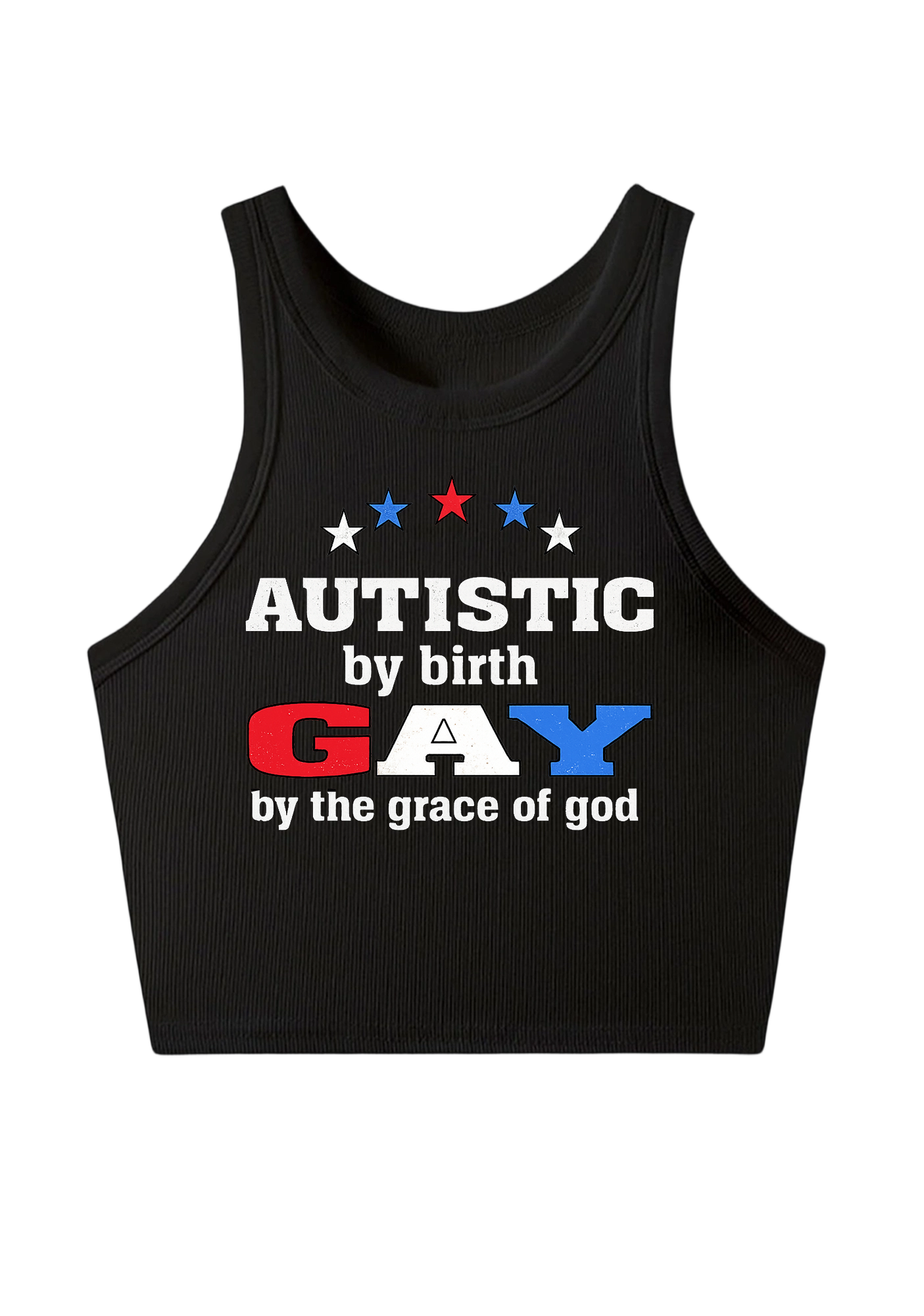 Autistic By Birth Gay Y2K Crop Tank Top