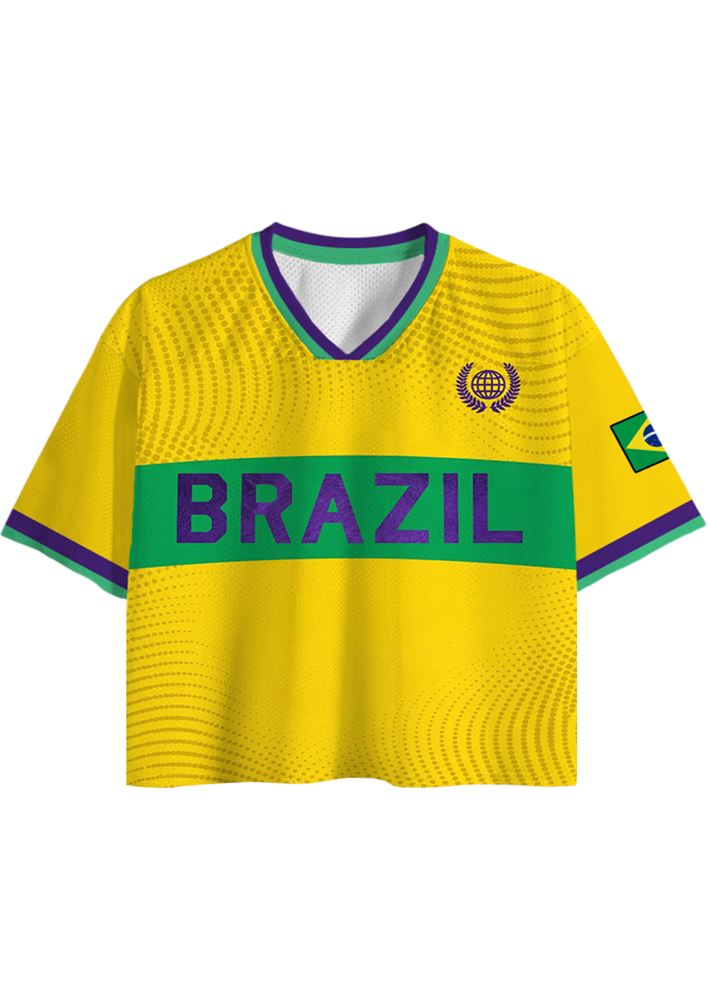  Brazil Game Day Cropped Jersey Shirt