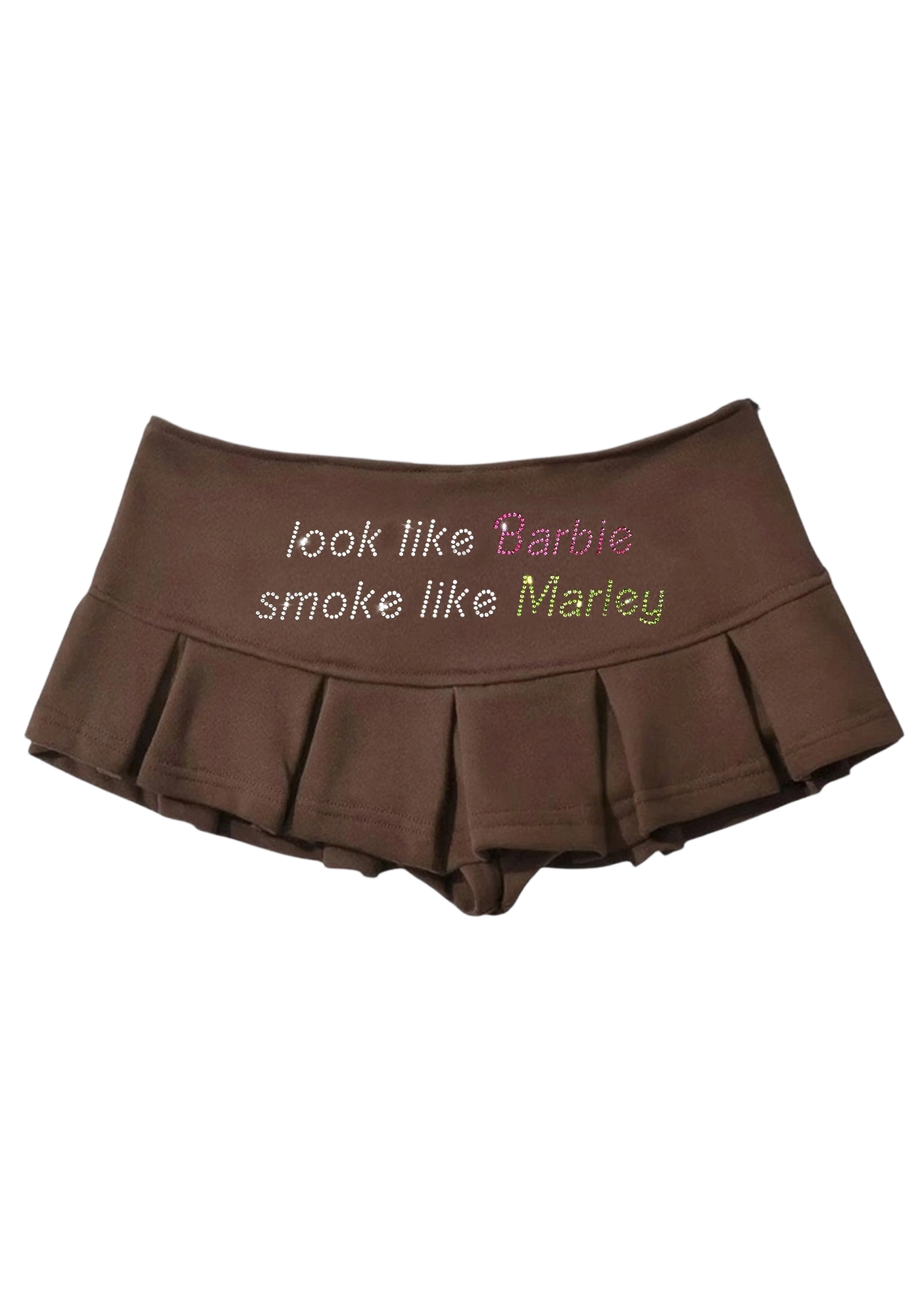 Look Like Barbie Smoke Like Marley Y2K Mini Pleated Skirts
