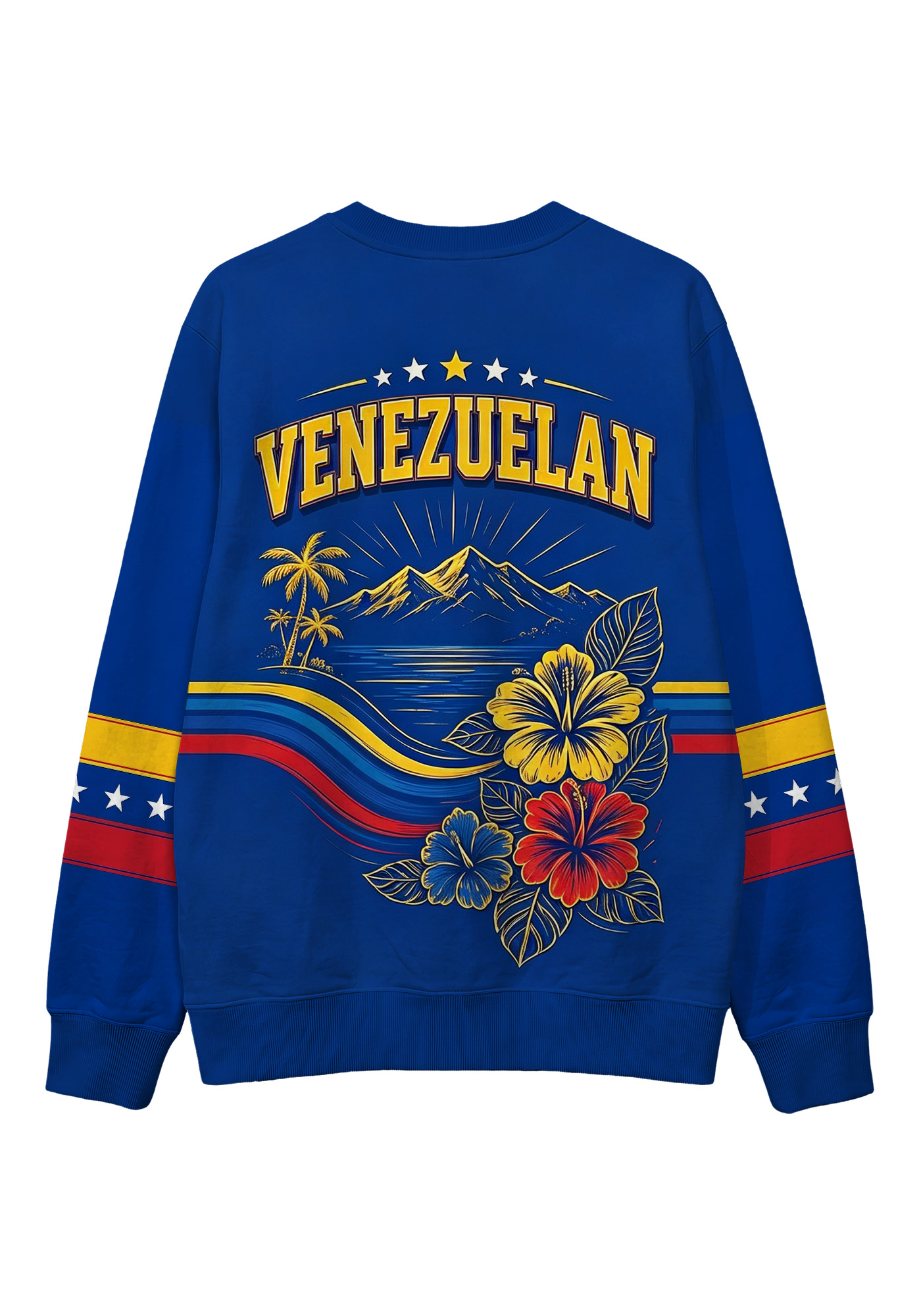 Venezuela Letter Tropical Floral Mountain Graphic Casual Sweatshirt