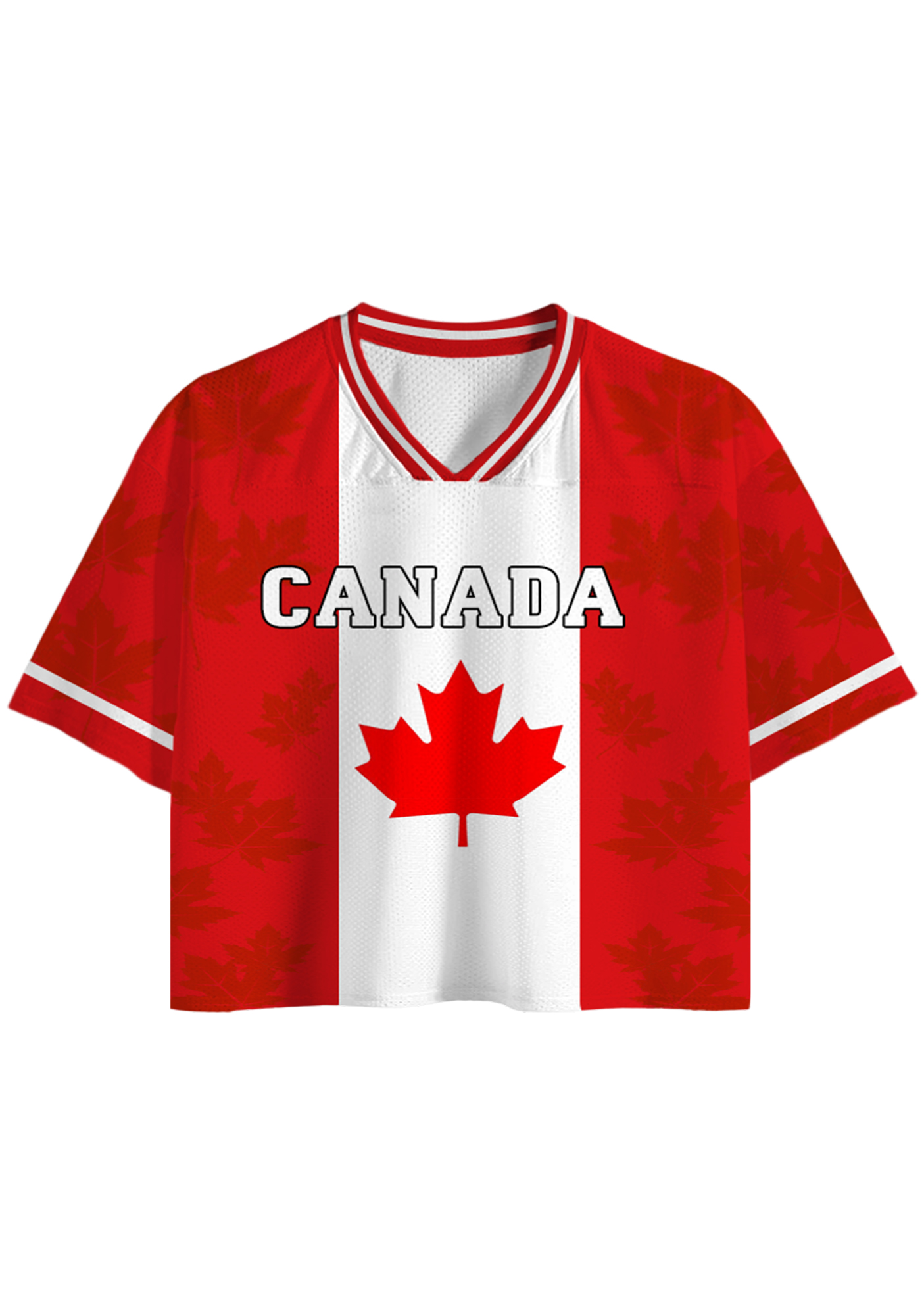 Canada Maple Leaf National Pride Cropped Mesh Jersey Shirt