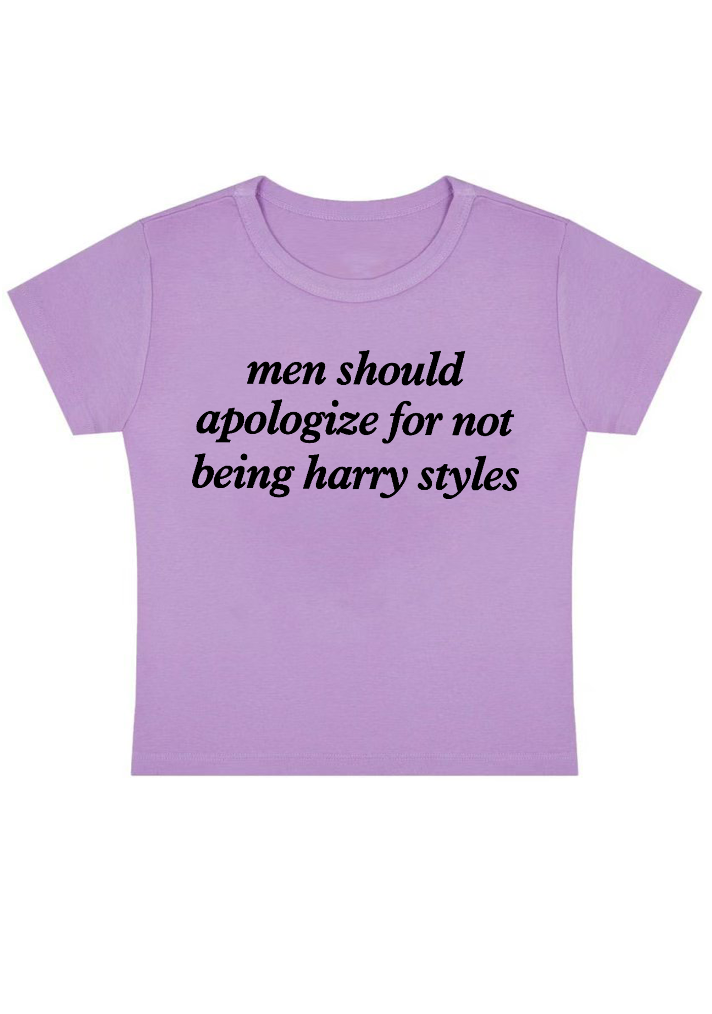 Men Should Apologize for Not Being Harry Styles Y2K Baby Tee