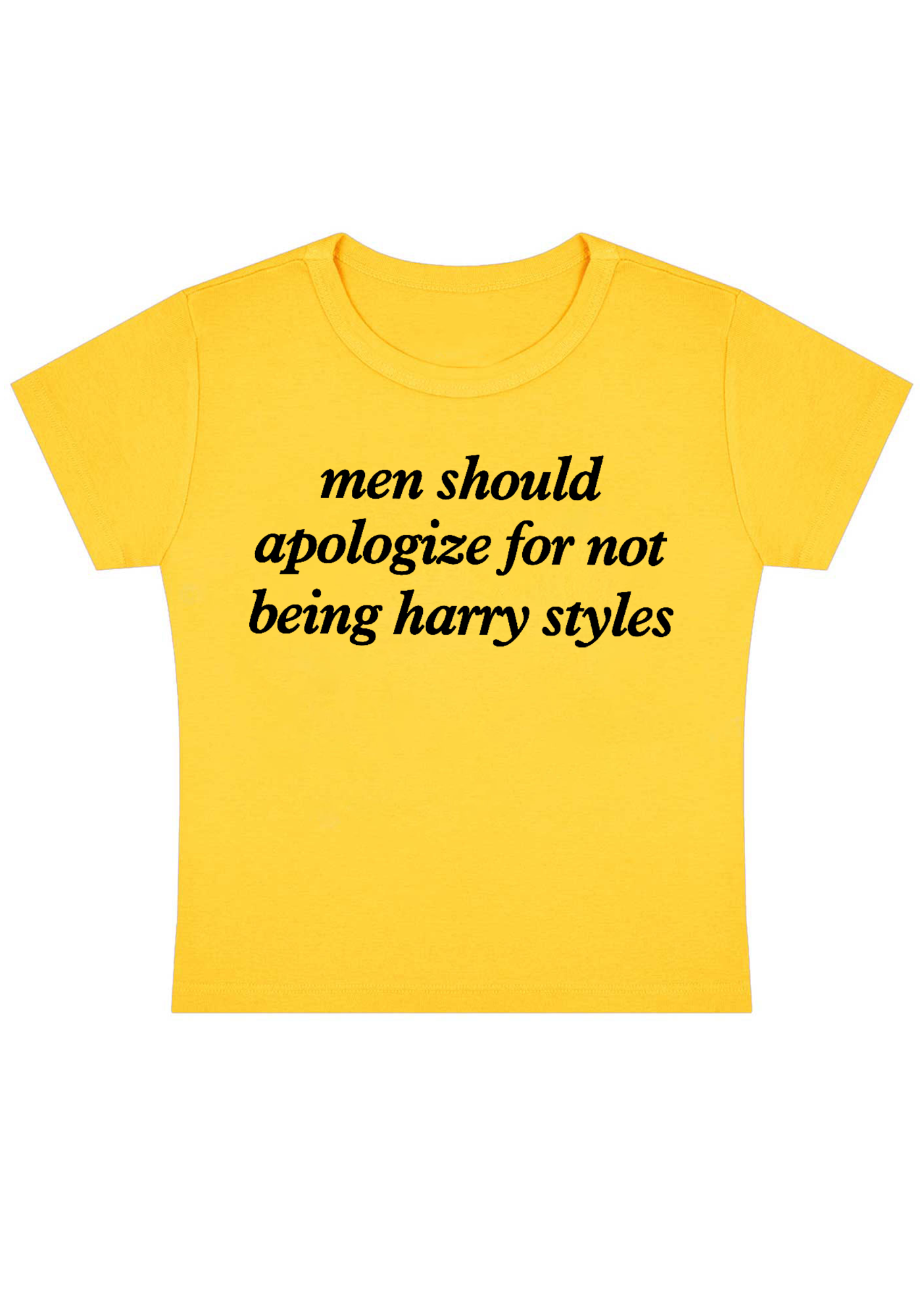 Men Should Apologize for Not Being Harry Styles Y2K Baby Tee
