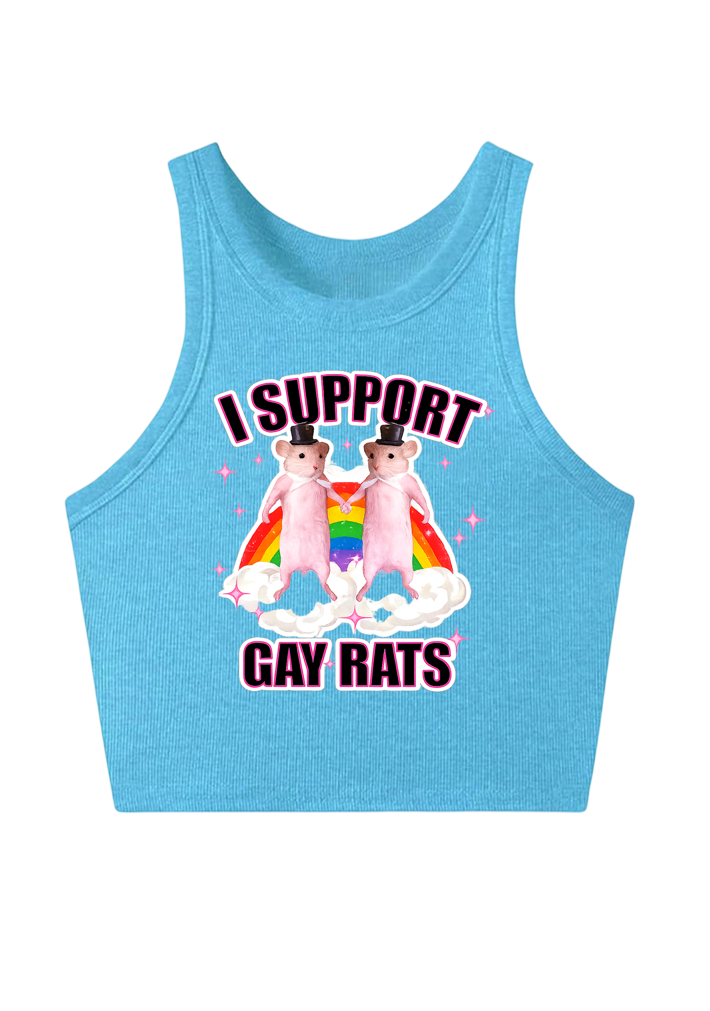 I Support Gay Rats Y2K Crop Tank Top