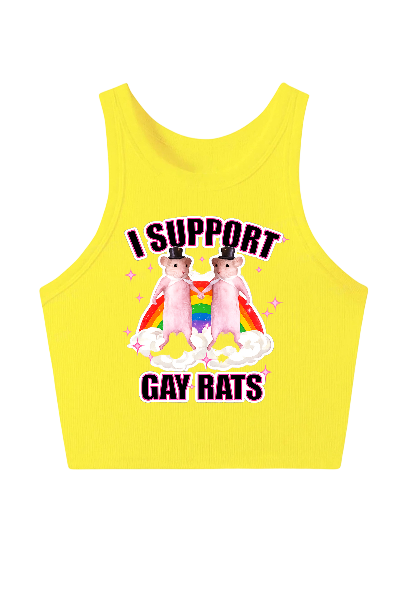 I Support Gay Rats Y2K Crop Tank Top