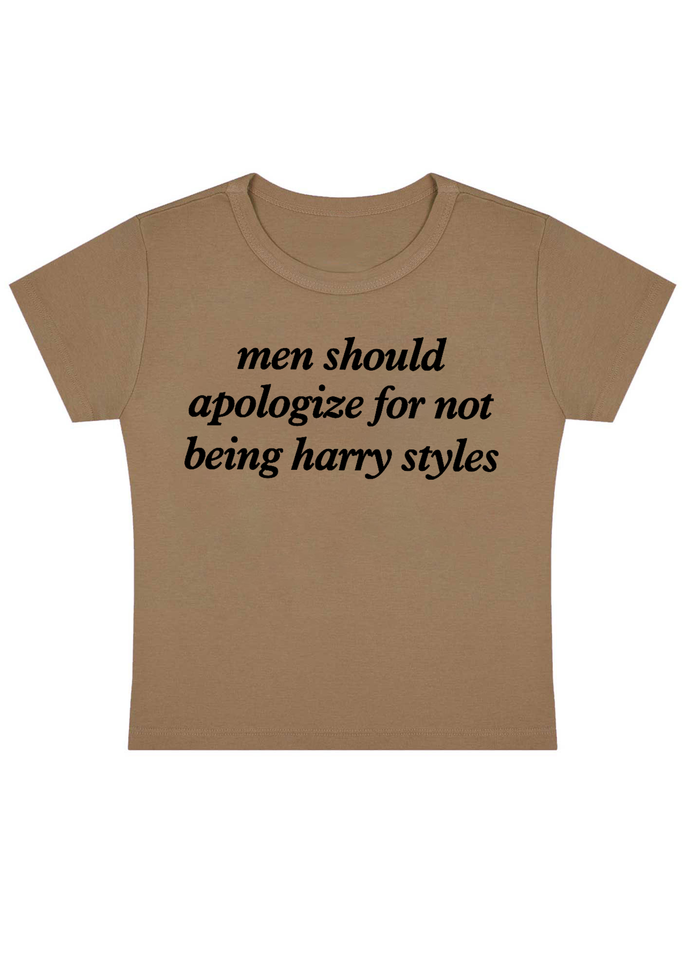 Men Should Apologize for Not Being Harry Styles Y2K Baby Tee