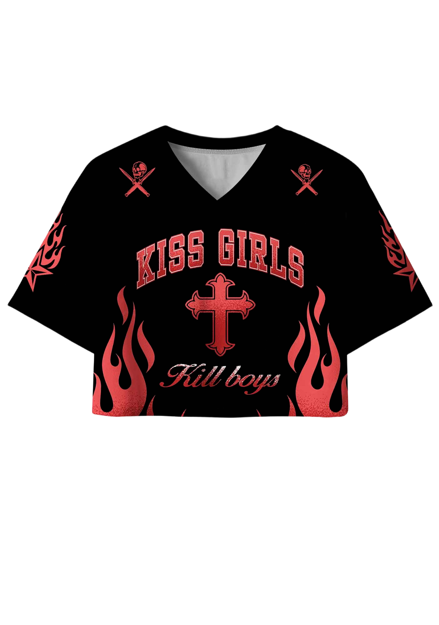 Kiss Girls Y2K Crop Sport Jersey Shirts