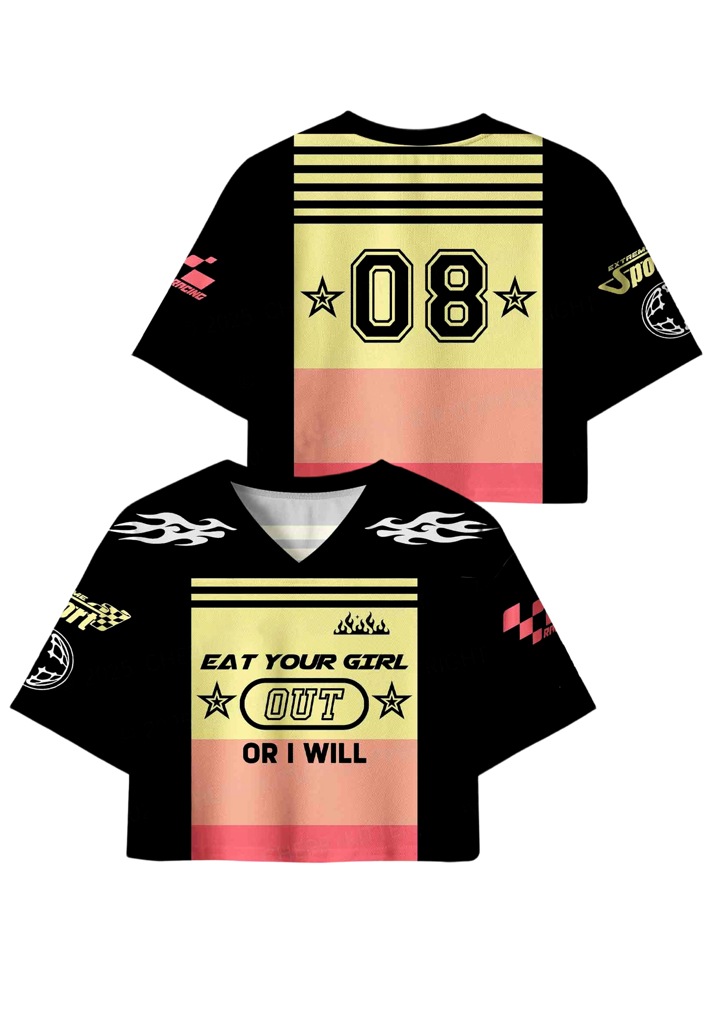 Eat your girl Y2K Crop Sport Jersey Shirts