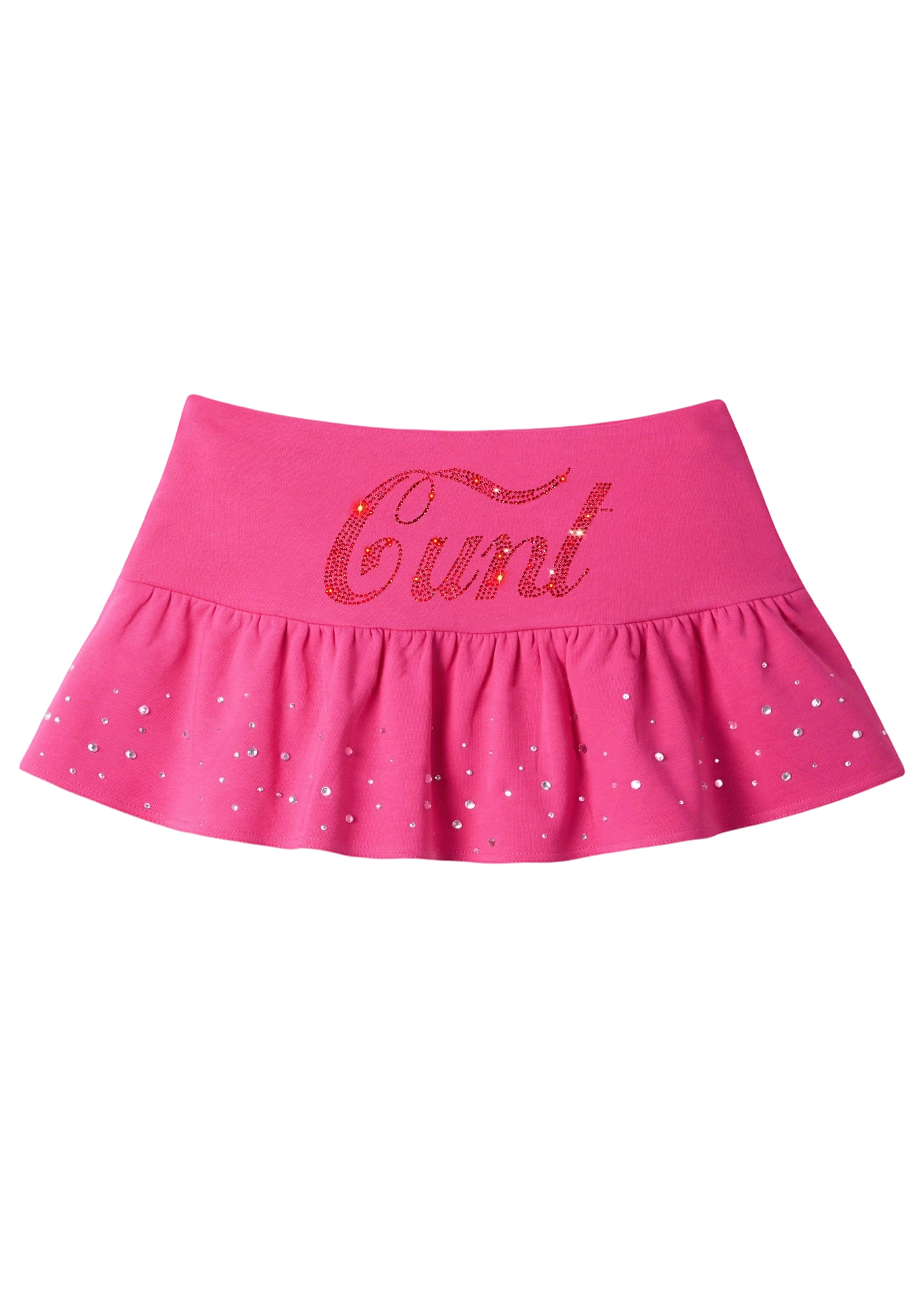 Rhinestone Cunt Y2K Mini Pleated Skirts