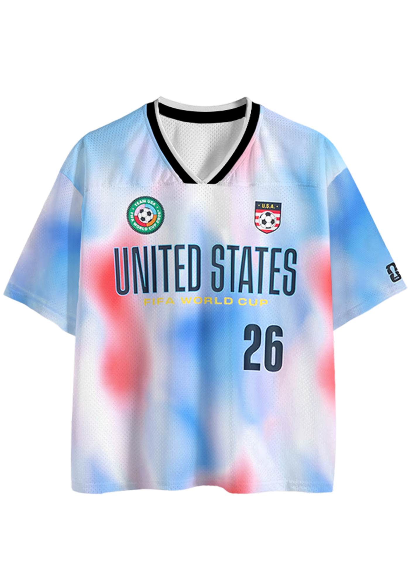 Red White Blue Tie Dye USA 2026 World Cup Mesh Jersey Shirts