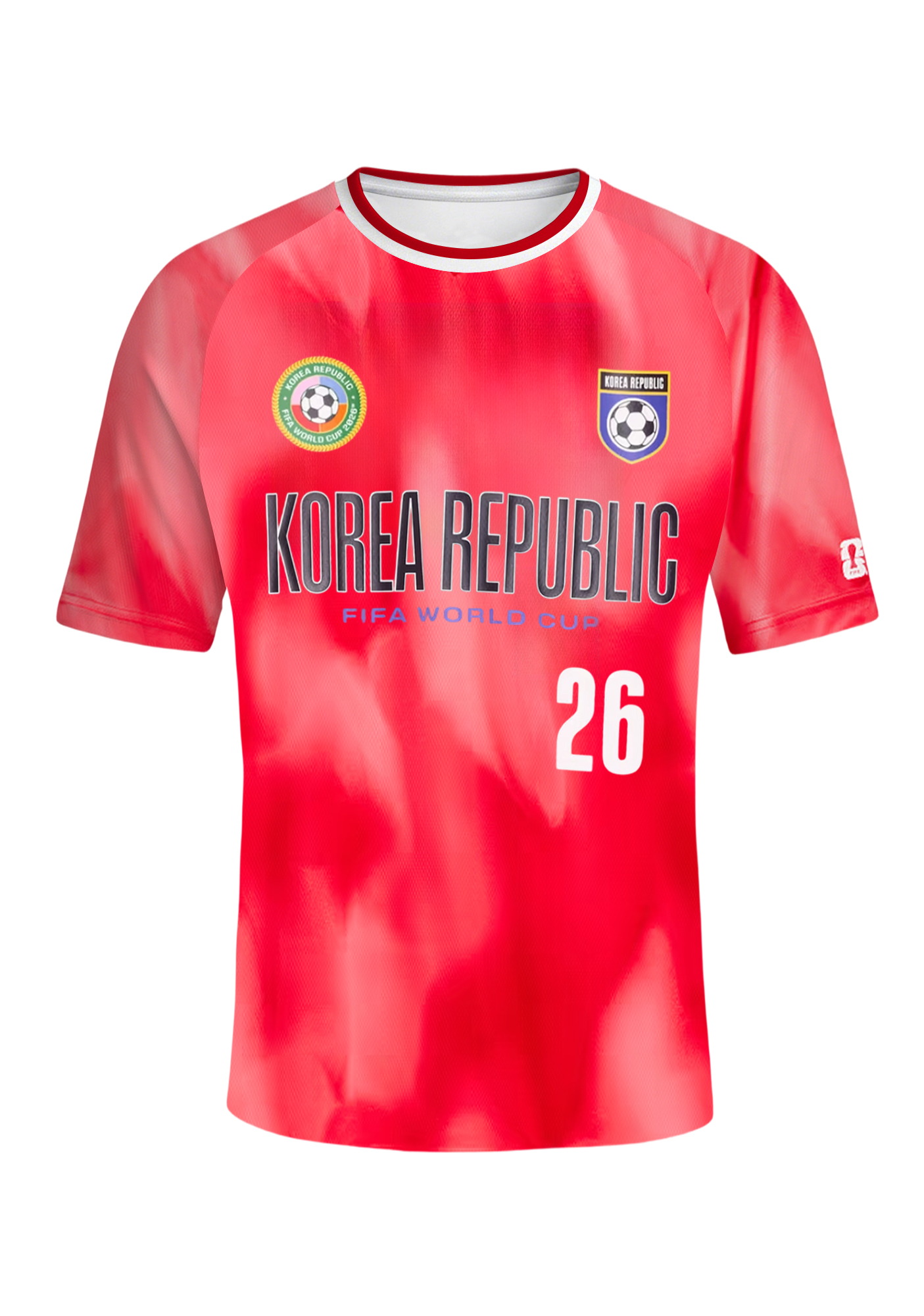 Men's Red Tie Dye Korea Republic Jersey Shirts